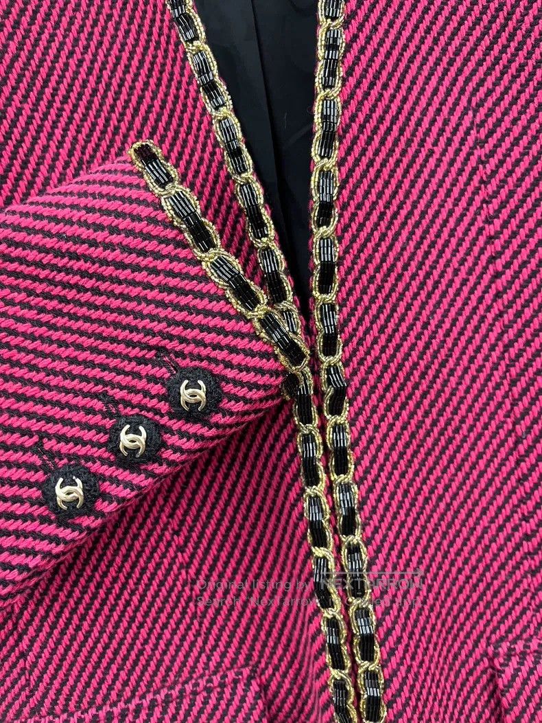 Chanel Chanel Red and black colour-blocked striped stud beaded tw Size XS / US 0-2 / IT 36-38 - 2 Thumbnail