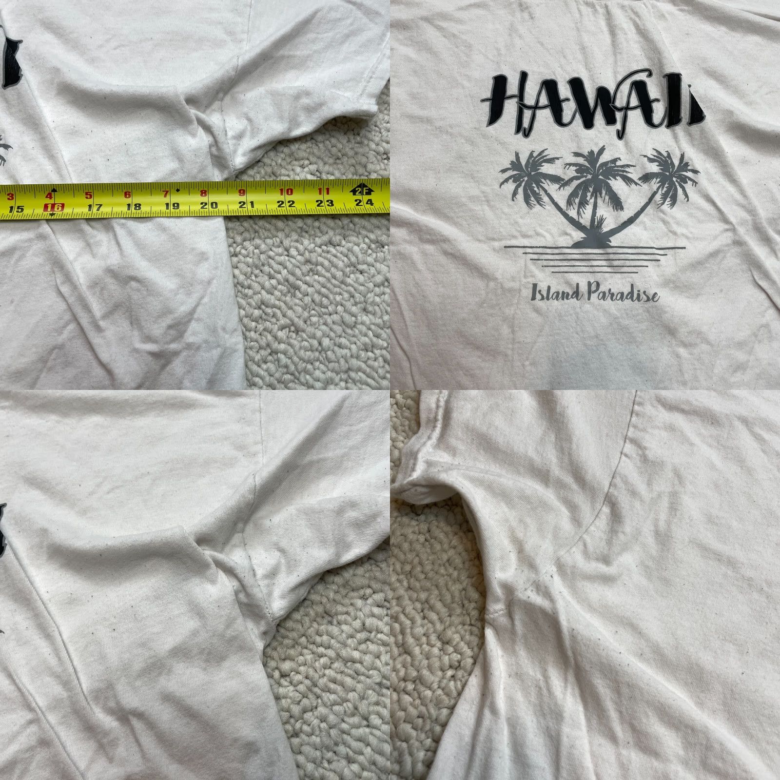 Hanes Hanes Shirt Mens XL White Hawaii Island Paradise Logo Short Sleeve Crew Cotton Size US XL / EU 56 / 4 - 8 Thumbnail