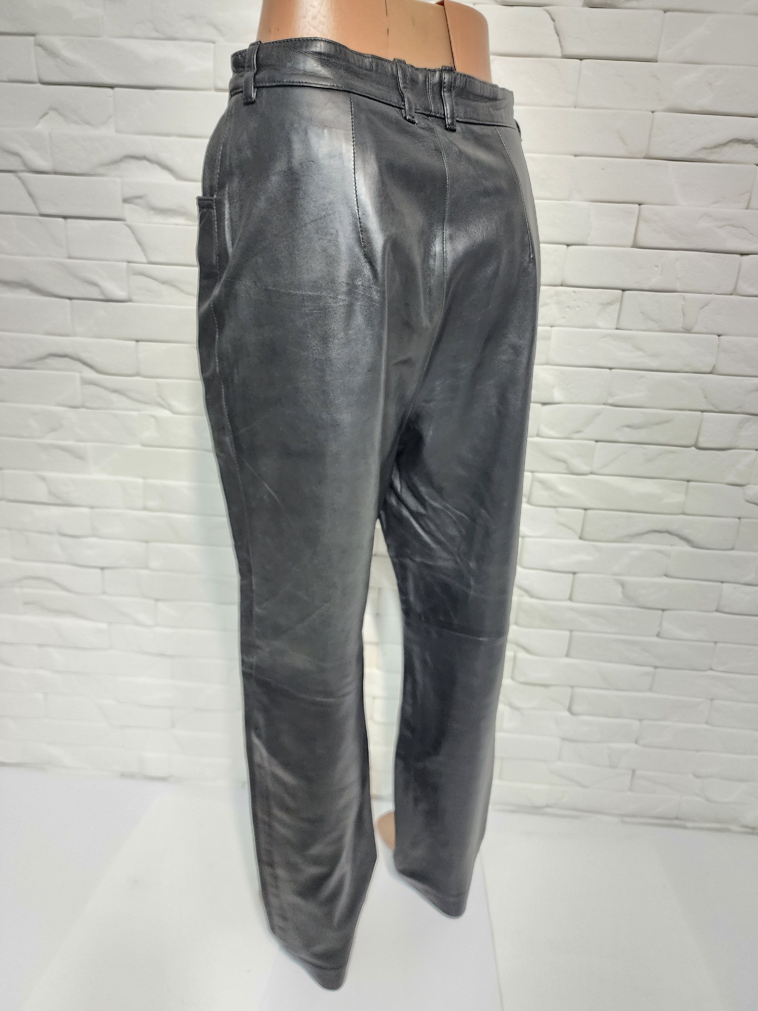 Genuine Leather Black Leather Pants: Women's Genuine Leather Trousers Size 30" / US 8 / IT 44 - 7 Thumbnail