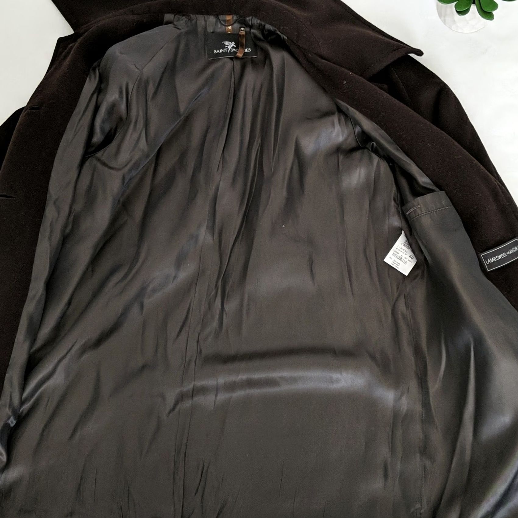 Vintage VINTAGE Saint Jacques Wool Angora Lambswool Brown Jacket Peacoat 40 France 10 US Coat Women Medium Brown 35" Length Size L / US 10 / IT 46 - 6 Thumbnail