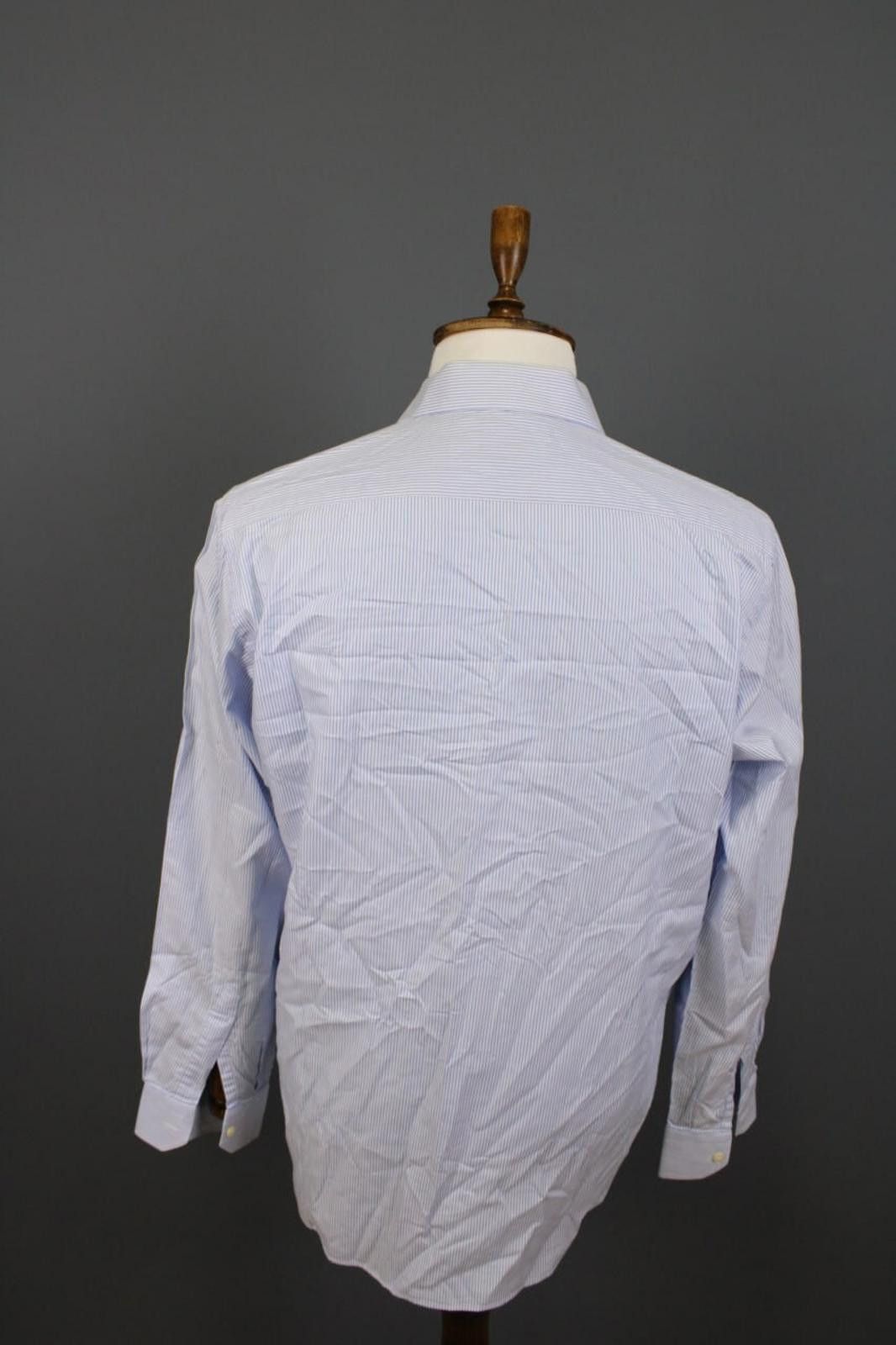 Designer Boggi Milano Blue Striped Button Down Shirt 41 / 16 Size US M / EU 48-50 / 2 - 10 Thumbnail