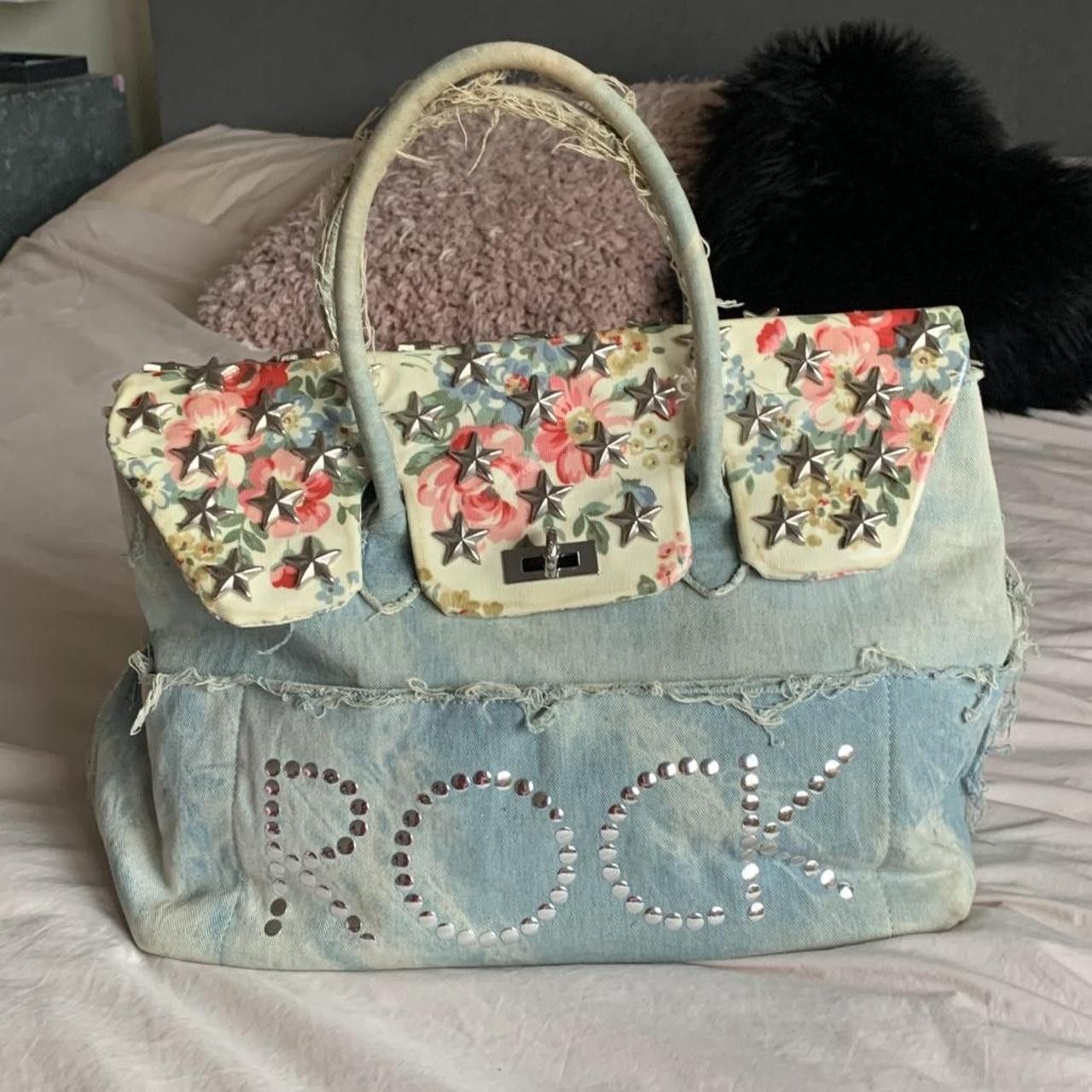 Hysteric Glamour Vintage Floral Denim Firkin Bag Size ONE SIZE - 2 Thumbnail