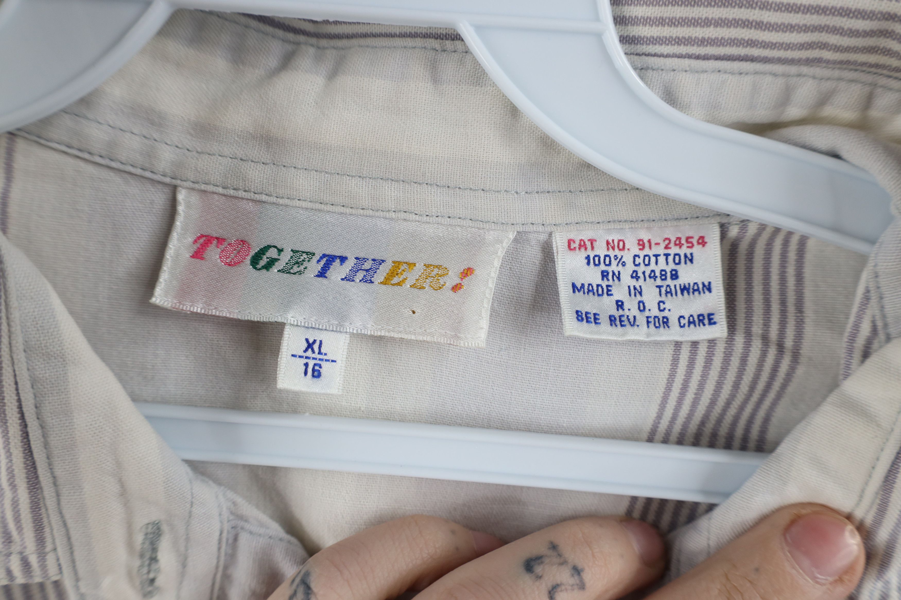 Vintage Vintage 90s Streetwear Baggy Big Pocket Striped Button Shirt Size XL / US 12-14 / IT 48-50 - 11 Thumbnail