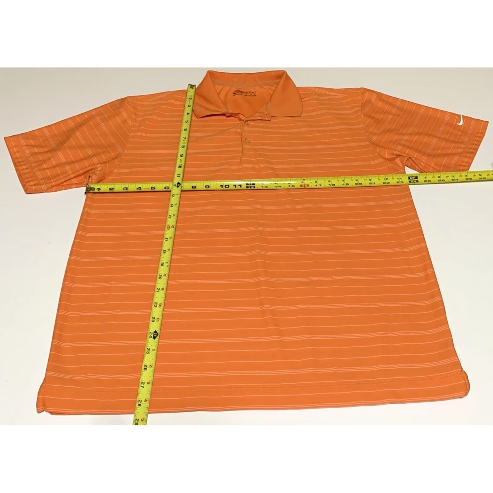 Nike Nike Golf Polo Shirt Mens Fit Dry Short Sleeve Orange Striped Size L Size US L / EU 52-54 / 3 - 4 Thumbnail