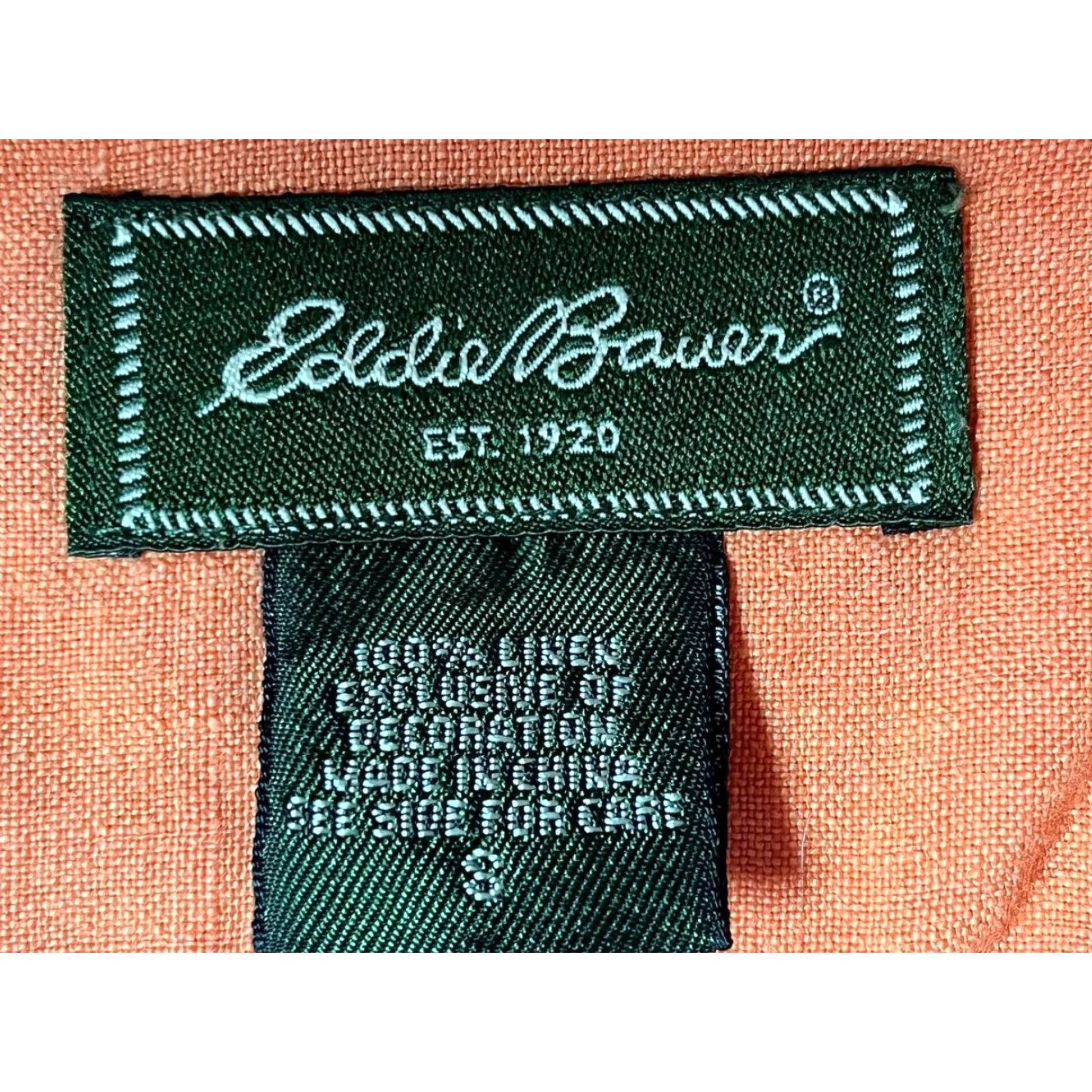 Eddie Bauer Eddie Bauer Linen Shirt Womens 8P Petite Orange 3/4 Sleeve Button Front Shirt Womens Petite Orange Linen 3/4 Sleeve Button-Up Size M / US 6-8 / IT 42-44 - 6 Thumbnail