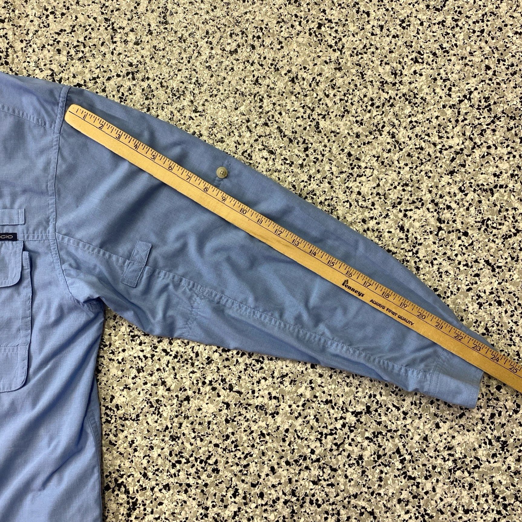 ExOfficio ExOfficio Shirt Mens Medium Button-Up Long Sleeve Outdoor Pockets Blue Nylon Polyester Button-Down Regular Fit Size US M / EU 48-50 / 2 - 4 Thumbnail