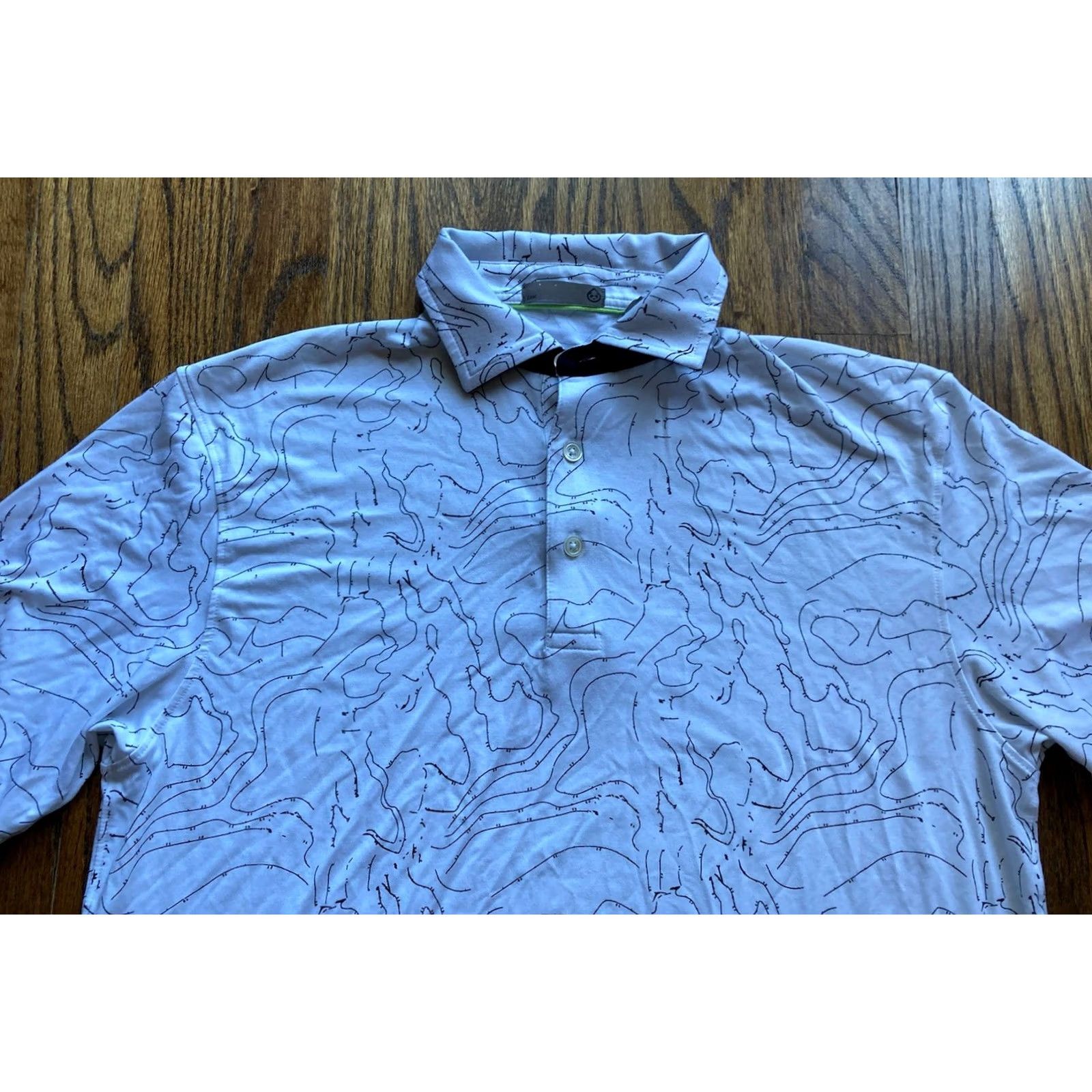 Vintage tasc Performance Polo Shirt Mens S White Geometric AOP Print Golf Stretch Casual Activewear Shirt Womens? No Size US S / EU 44-46 / 1 - 2 Thumbnail