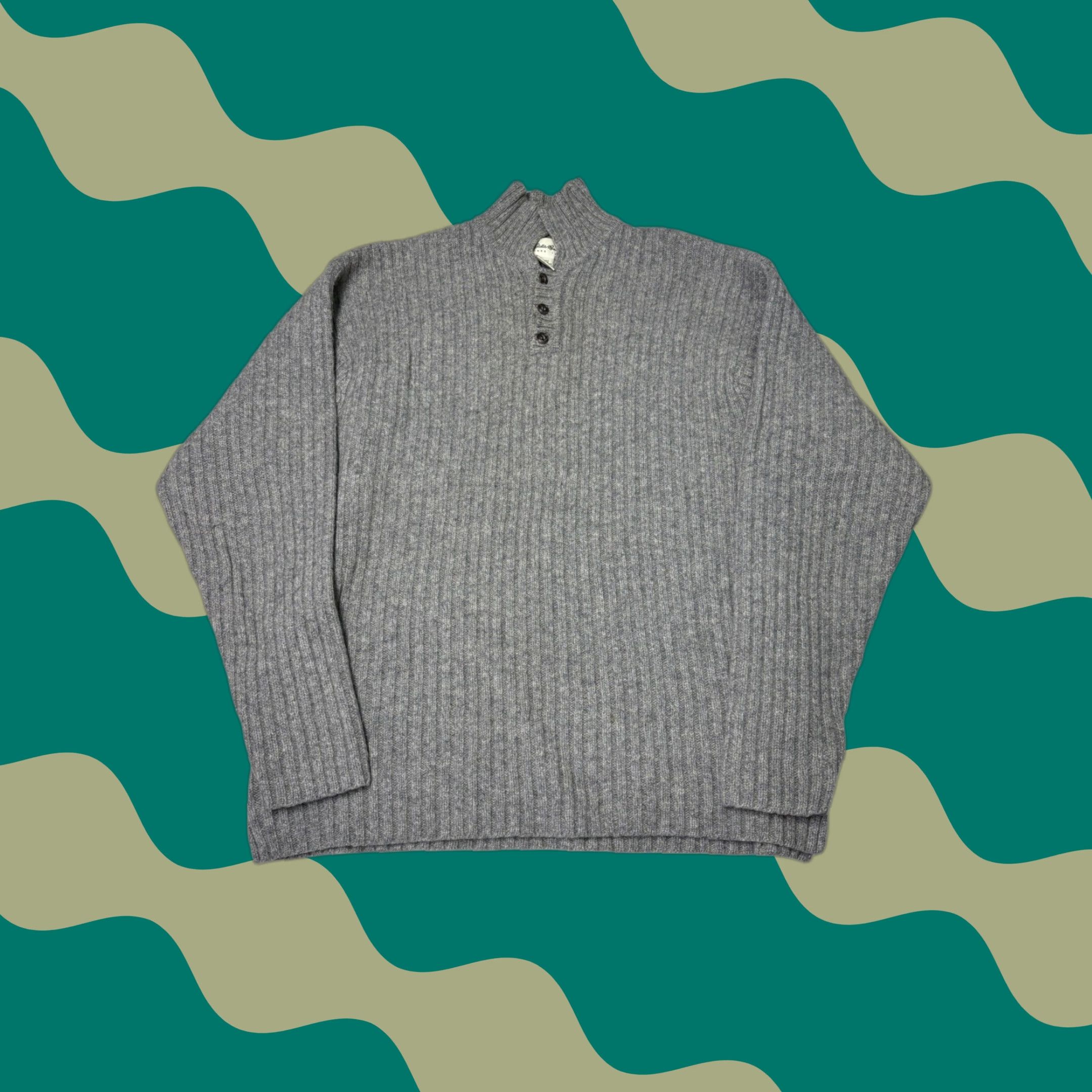 Brooks Brothers Brooks Brothers Mens Mock Neck Ribbed Sweater Gray Size L 100% Cotton Size US L / EU 52-54 / 3 - 1 Thumbnail