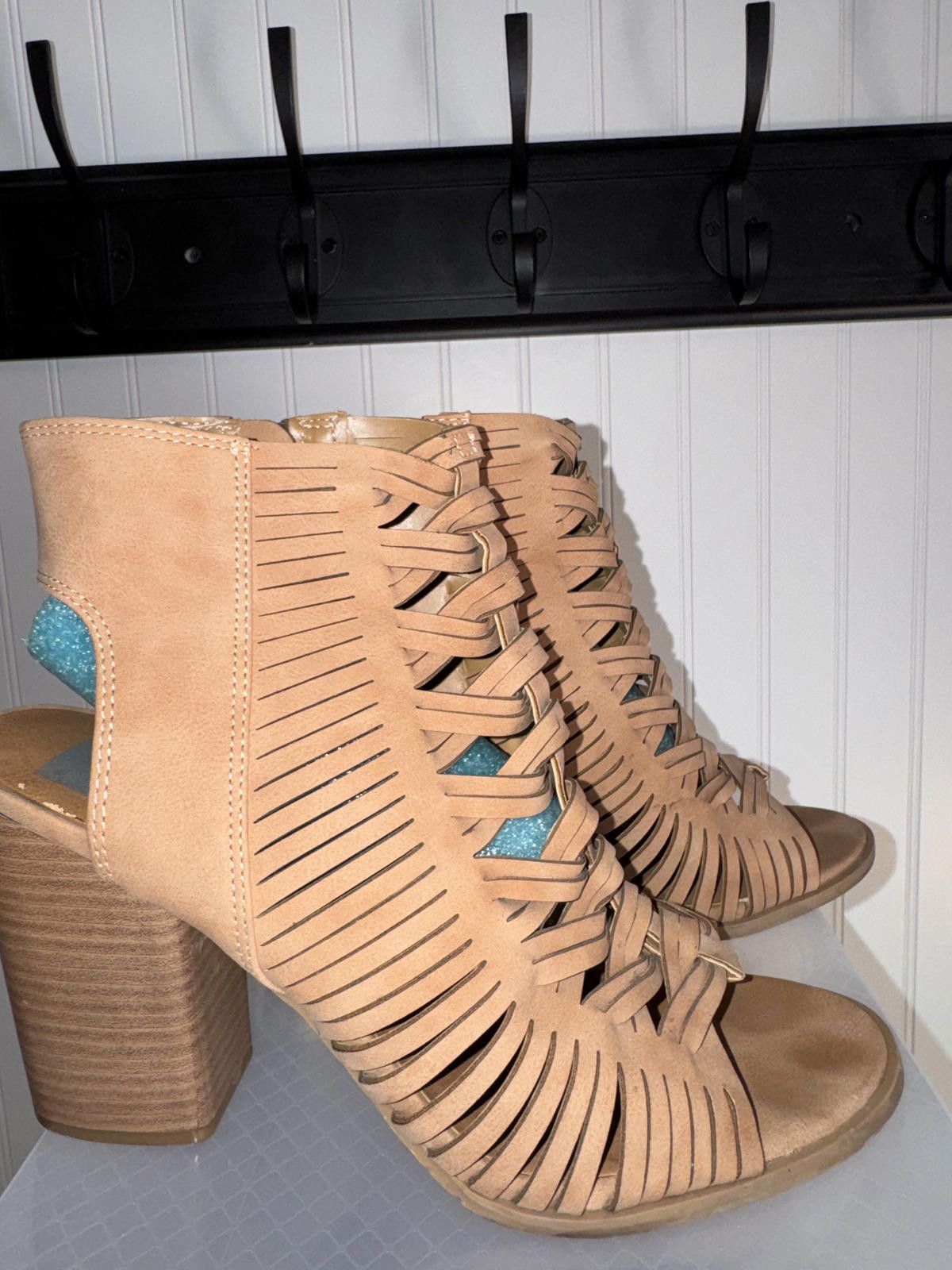 Other Dolce Vita Tan Woven Open Toe Block Heel Sandals Size US 9 / IT 39 - 2 Thumbnail