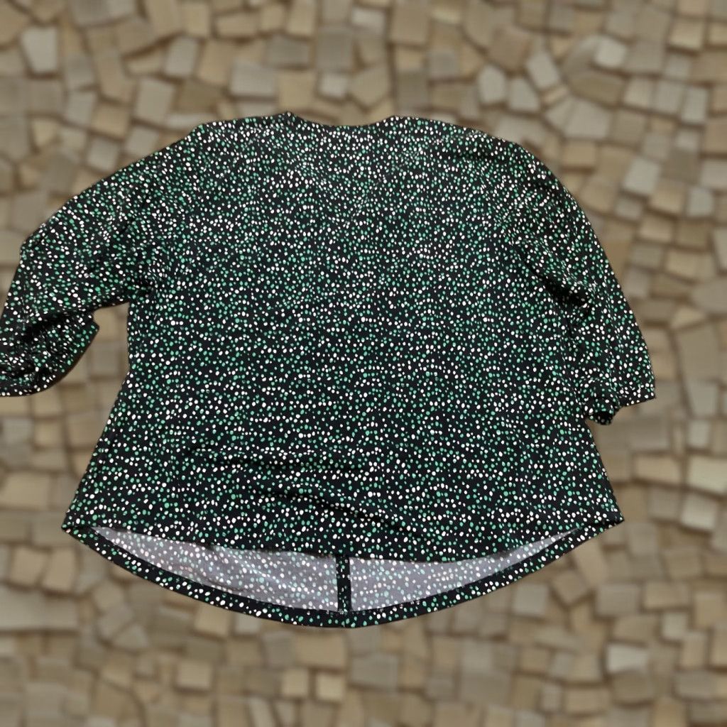 Liz Claiborne Liz Claiborne Shirt XL-2XL Green White Black 3/4 Sleeve V-neck Womens Size XXL / US 16-18 / IT 52-54 - 1 Thumbnail