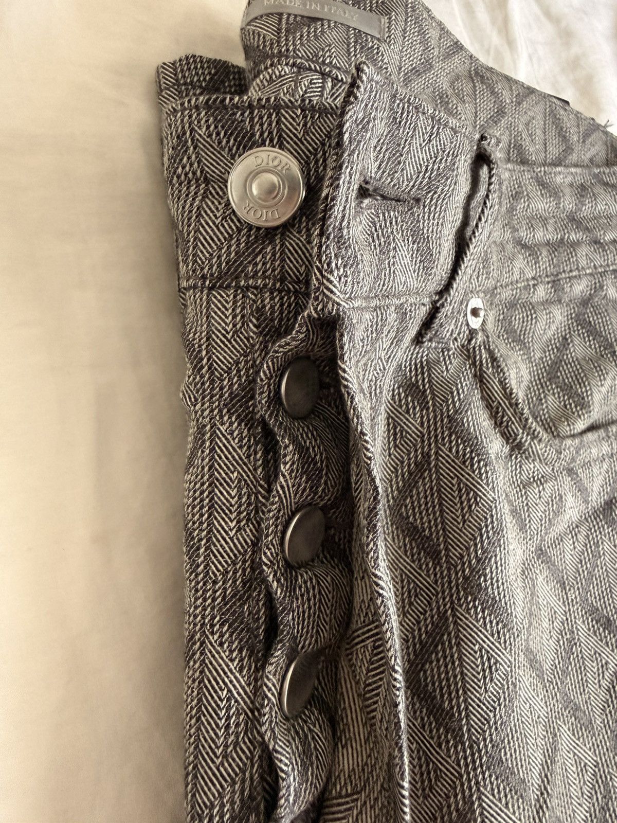 Christian Dior Monsieur Dior Men CD Diamond Grey Jacquard Straight Jeans - Size 30 Size US 30 / EU 46 - 4 Thumbnail