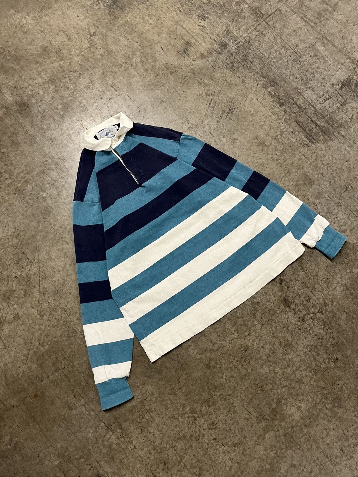 Polo Ralph Lauren × Vintage Rugby stripped vintage lands end polo style preppy hype rare Size US L / EU 52-54 / 3 - 6 Thumbnail