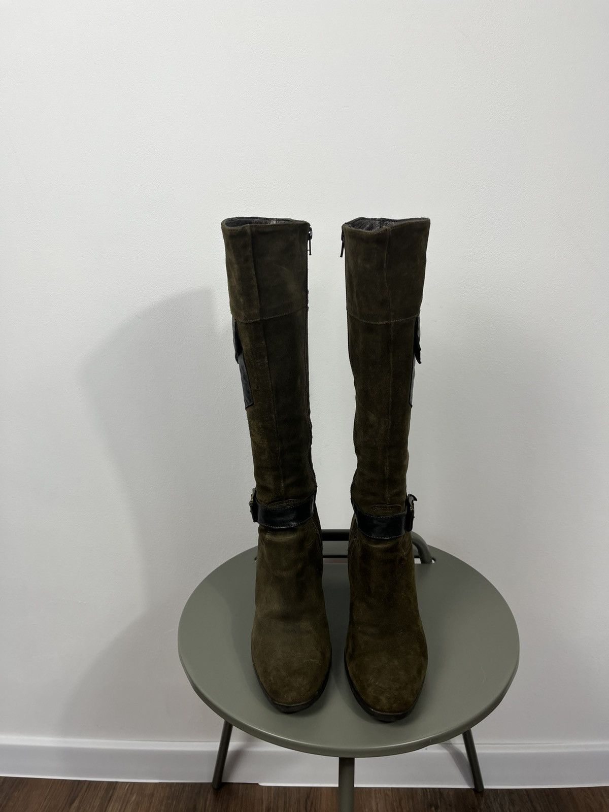 Other Janet Janet Suede Knee High Boots Pocket Detail Size 39.5 Size US 9 / IT 39 - 8 Thumbnail