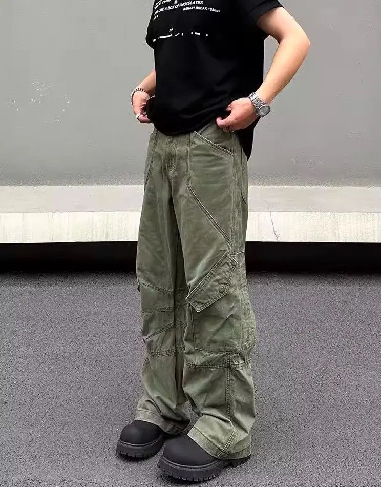Japanese Brand Multi Pockets Army Green Cargo Pant Size US 34 / EU 50 - 1 Thumbnail