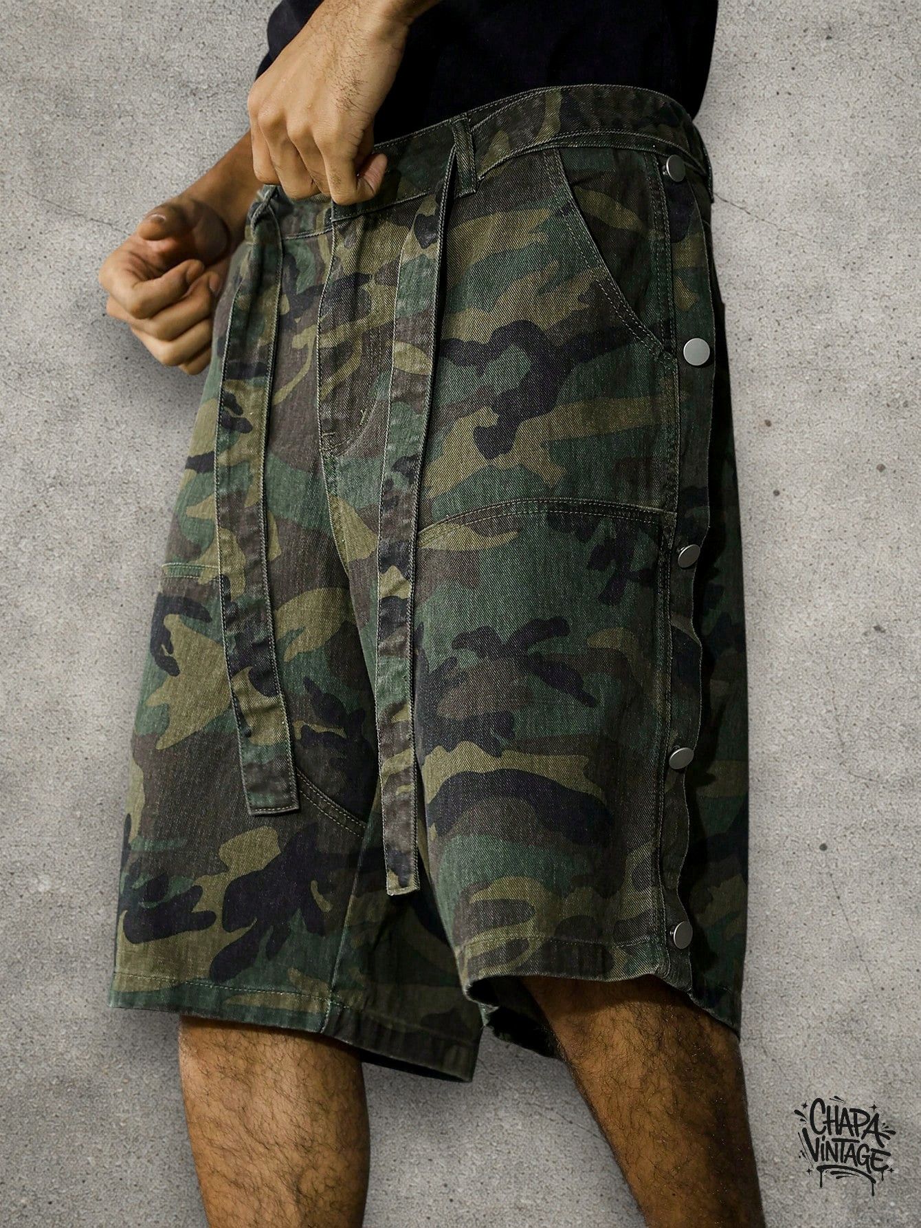 Japanese Brand Cargo camo denim shorts Size US 32 / EU 48 - 4 Thumbnail