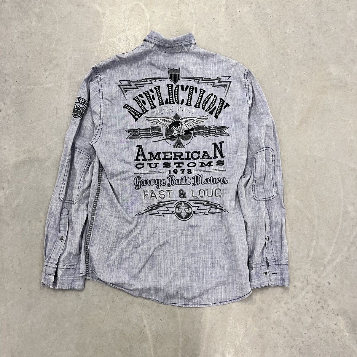 Affliction × Vintage Y2K Affliction Button Up Long sleeve Garage racing dress T Size US L / EU 52-54 / 3 - 1 Thumbnail