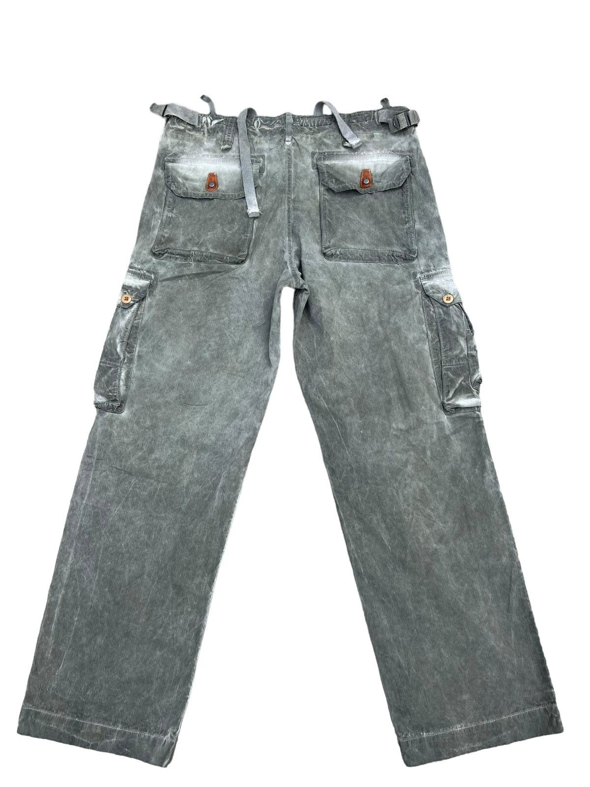 Vintage RARE Baggy Parachute Cargo Waxed Trouser Pant Size US 36 / EU 52 - 2 Thumbnail