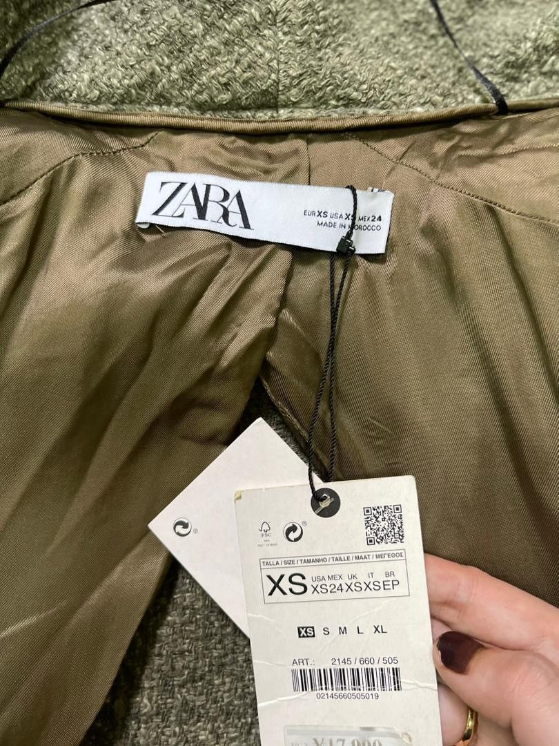 Zara ZARA Textured Belted Long Coat Size XS / US 0-2 / IT 36-38 - 3 Thumbnail