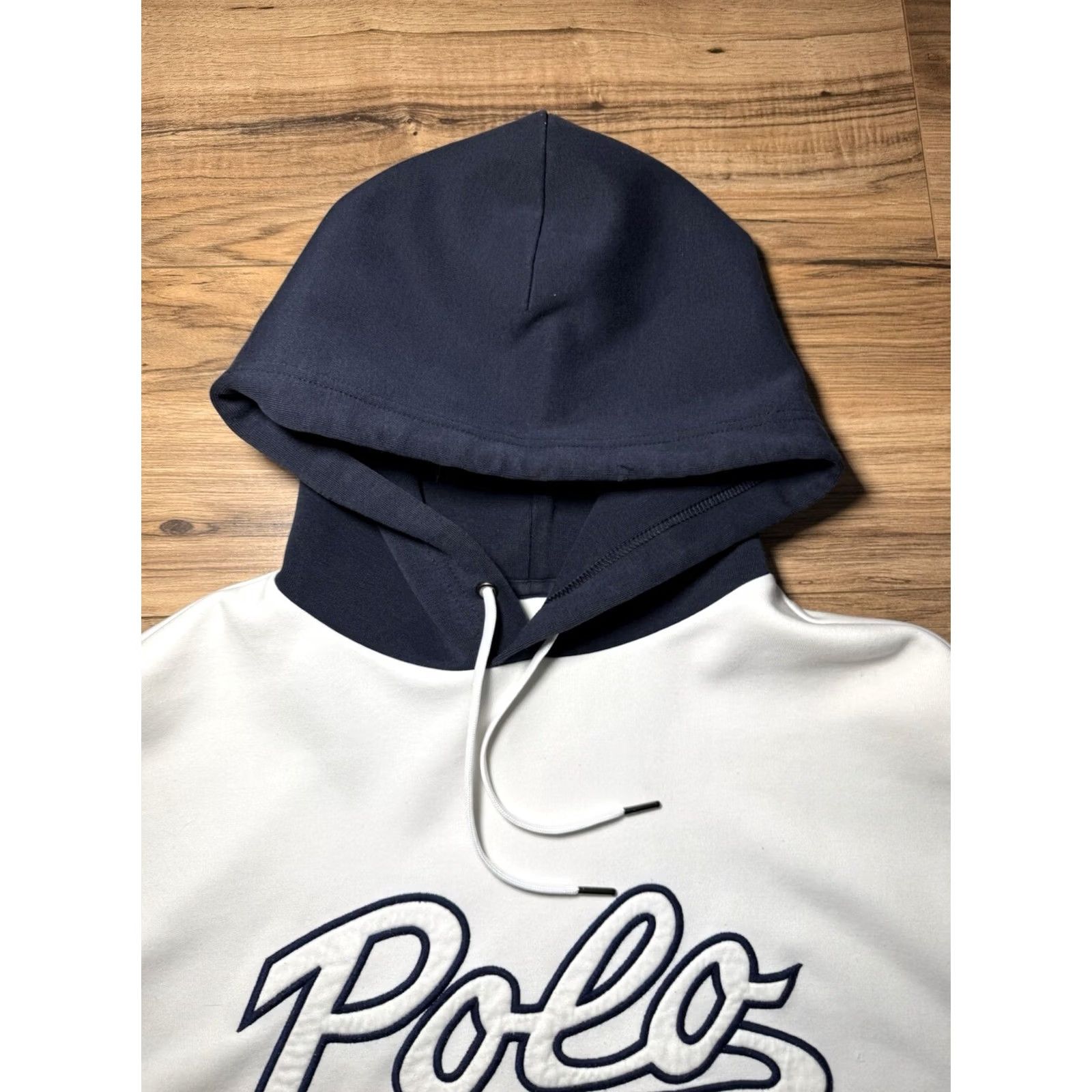 Ralph Lauren Polo Ralph Lauren Hoodie White Navy Double-Knit Jacquard Hoodies Mens Large Size US L / EU 52-54 / 3 - 3 Thumbnail