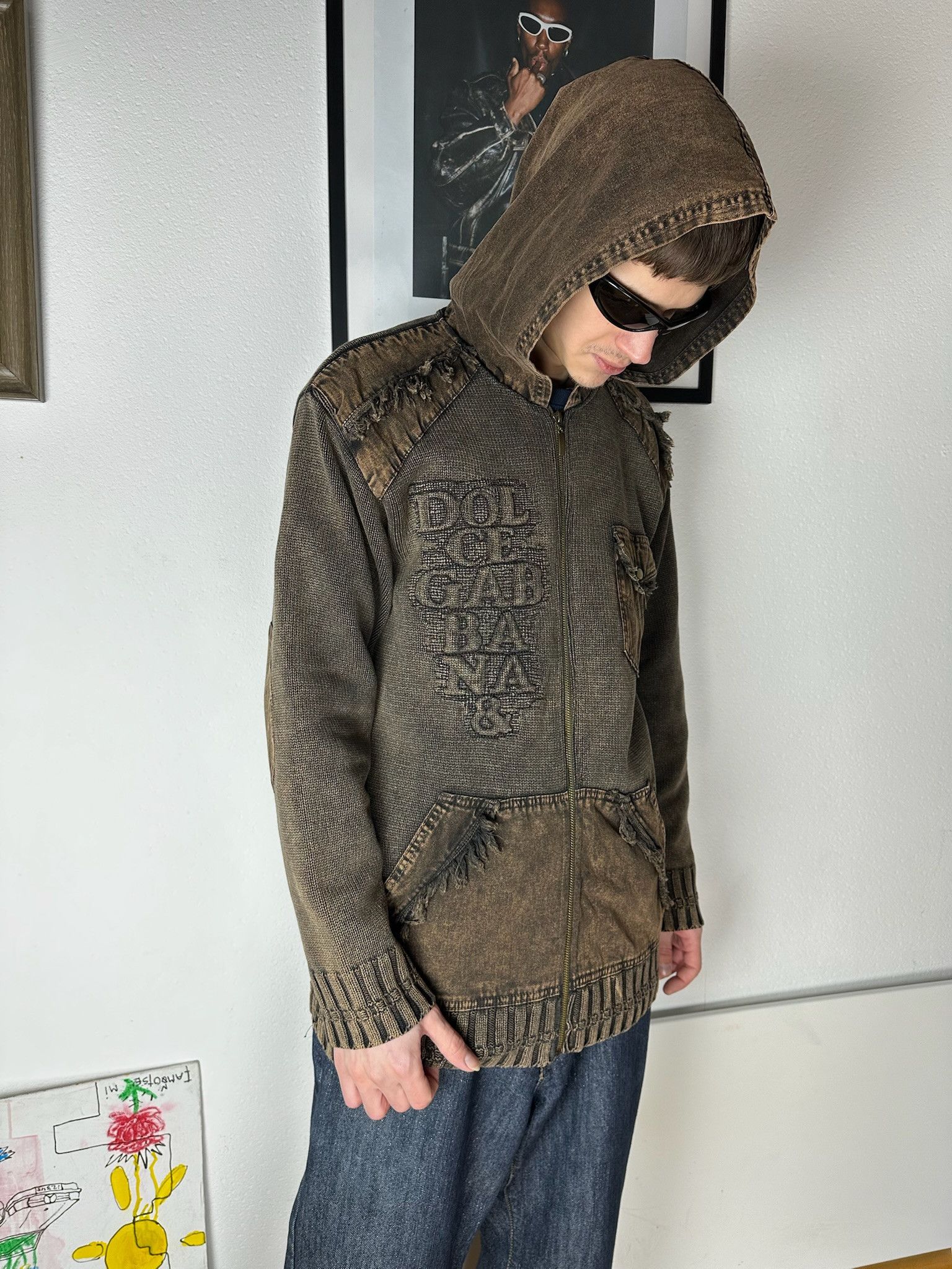 Y2K Dolce&Gabbana Sweater Avant Garde Zip Vintage Designer