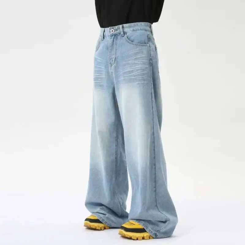 Denime × Jean Worn-out Design Wide Leg Denim Size US 32 / EU 48 - 2 Thumbnail