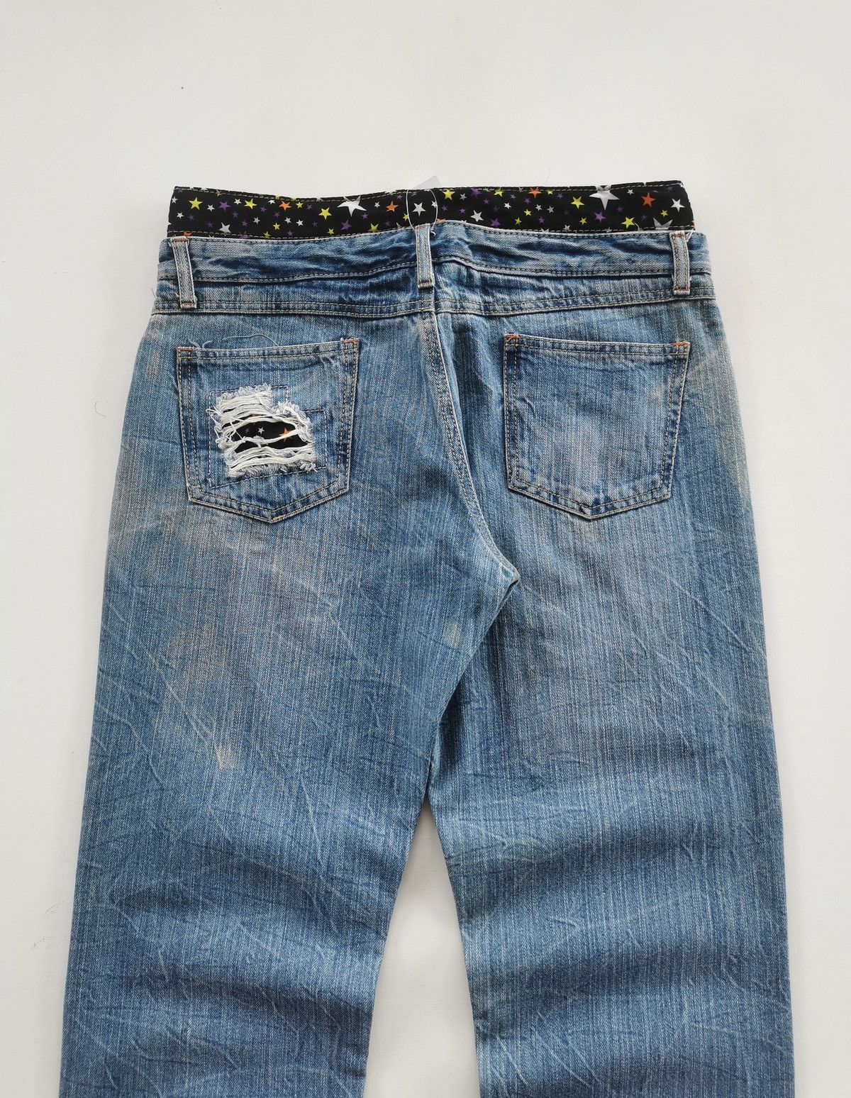 Japanese Brand Double Waist Star Patchwork Denim Jeans Size US 32 / EU 48 - 4 Thumbnail
