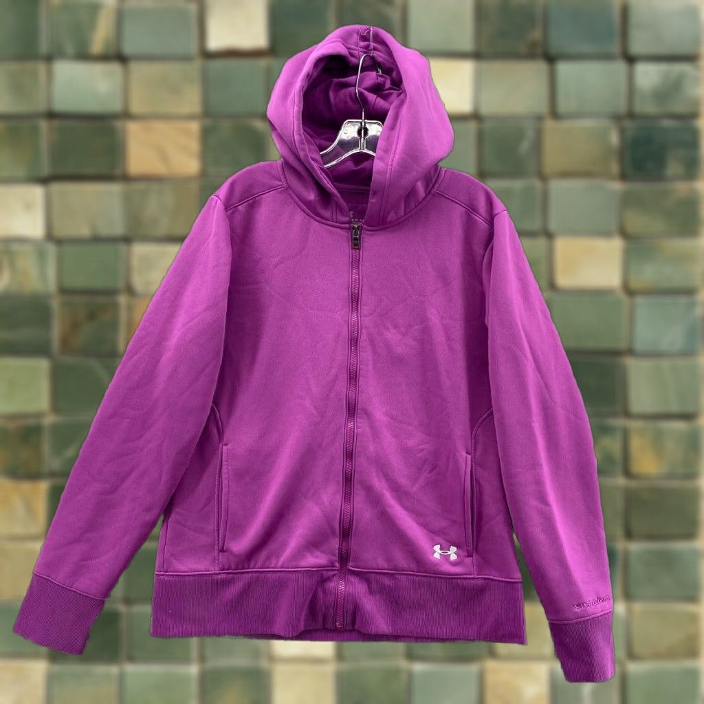 Under Armour Under Armour Storm Jacket Womens Large Pink Hoodie Full Zip Fleece Sportswear Size L / US 10 / IT 46 - 1 Thumbnail