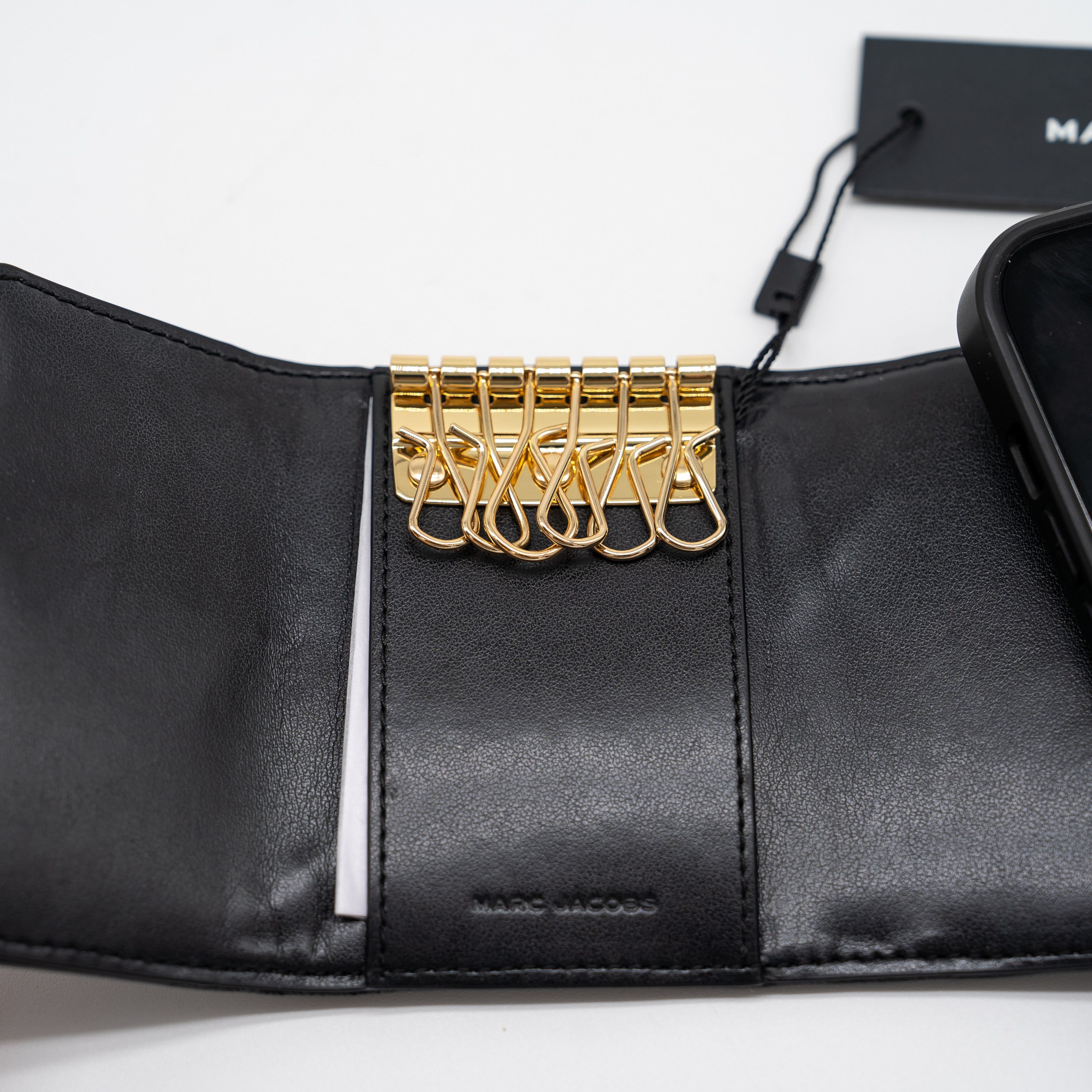 Marc Jacobs Marc Jacobs Black the Glam Shot Key Case Leather Gold Size ONE SIZE - 6 Thumbnail