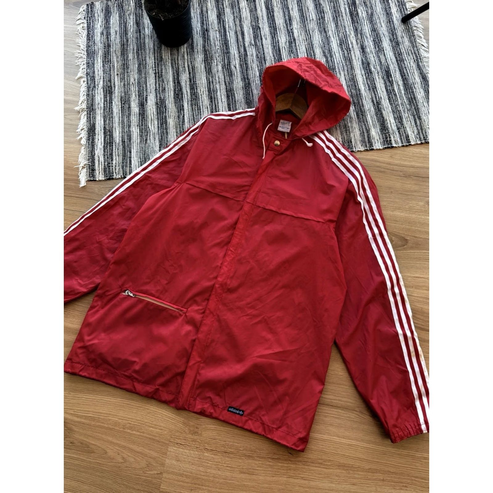 Adidas VINTAGE adidas VentexJacket Nylon Full Zip Men Red 80s 70s Retro Tunisian Made In Tunisia Sz L-XL Football Track Jacket Size US L / EU 52-54 / 3 - 2 Thumbnail