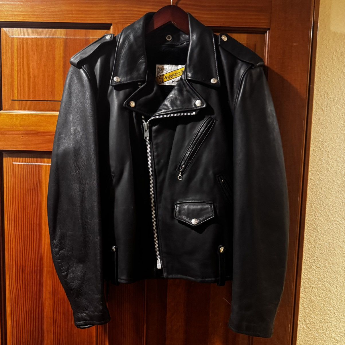 Schott MINT 1980s Schott Perfecto 125 Naked Cowhide Jacket -Size 42 Size US L / EU 52-54 / 3 - 1 Thumbnail