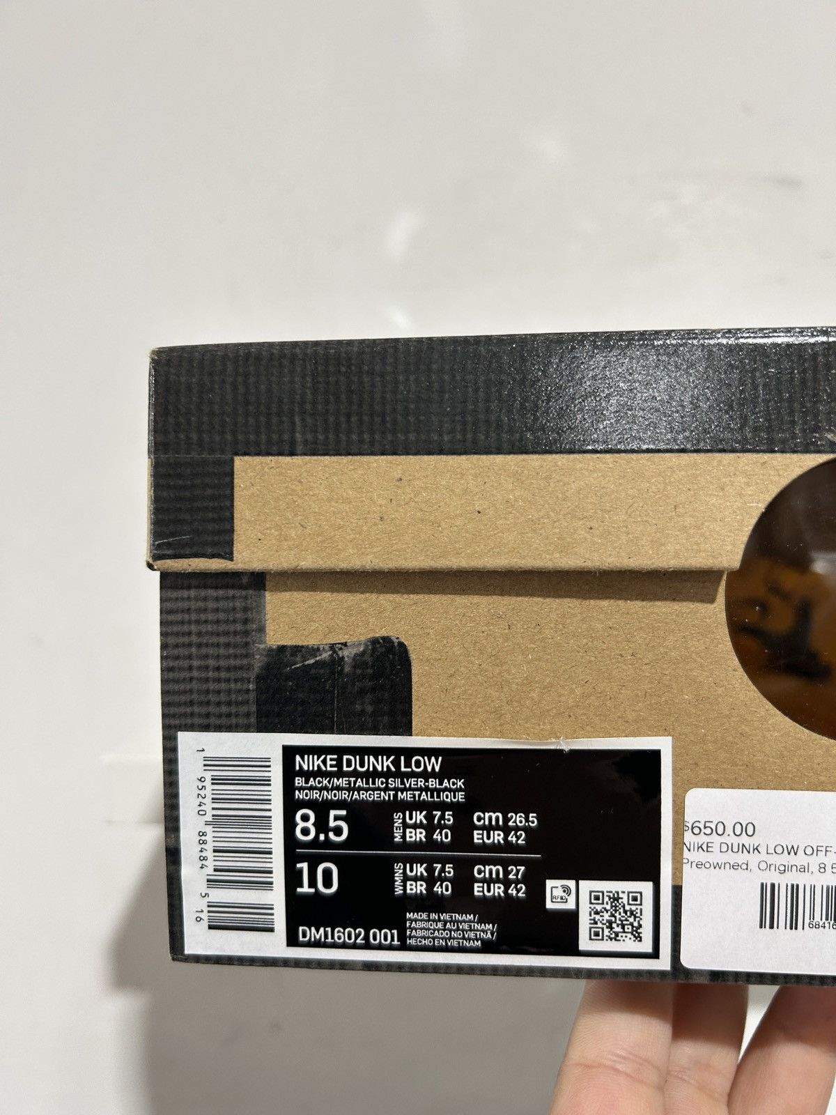 Nike NIKE DUNK LOW OFF-WHITE LOT 50 SIZE 8.5 PREOWNED Size US 8.5 / EU 41-42 - 12 Thumbnail