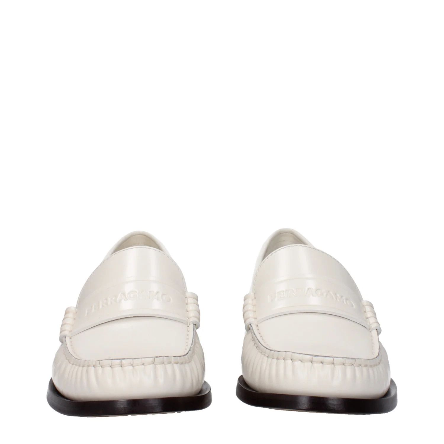 Salvatore Ferragamo ob1o1e1224 Leather Loafers in White Size US 8 / IT 38 - 3 Thumbnail