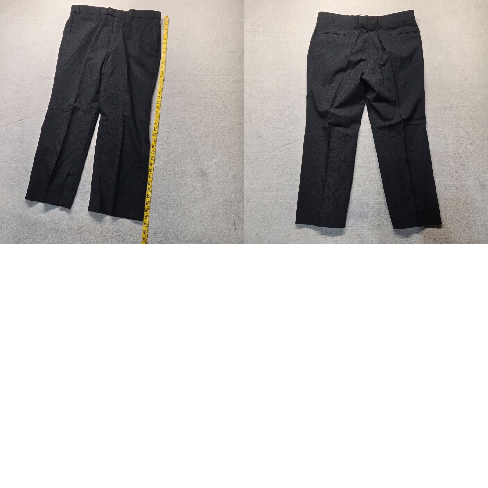 Stafford Stafford Men's Black 100% Wool Pleated Dress Pants Regular Fit Size 40x30 Size US 40 / EU 56 - 8 Thumbnail