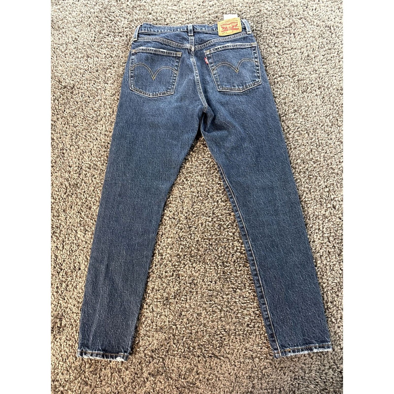 Levi's Levi's 501 Jeans Womens 26x26 Button Fly Distressed High Rise Dark Wash Jeans Mens Womens Girls Size 26" / US 2 / IT 38 - 6 Thumbnail