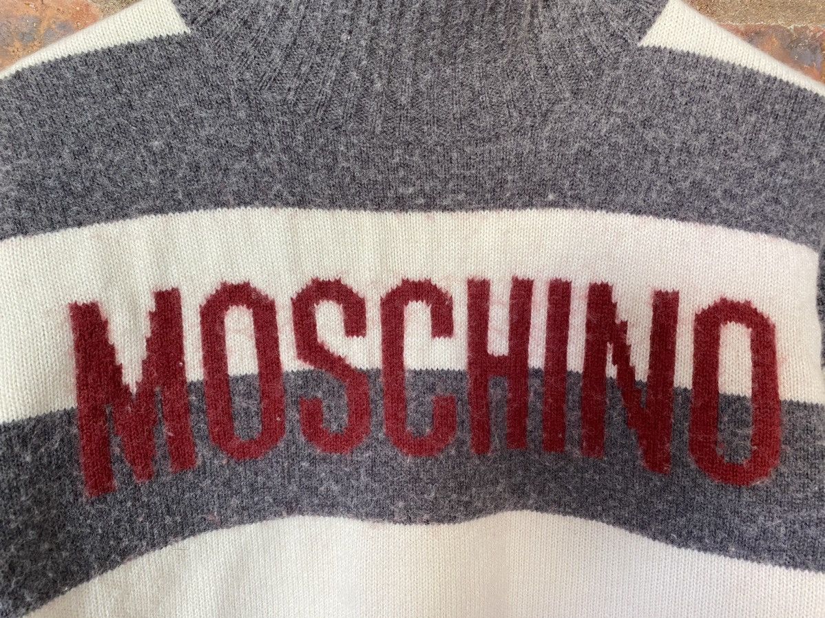 Moschino × Vintage 1990s wool knit striped logo Size S / US 4 / IT 40 - 5 Thumbnail