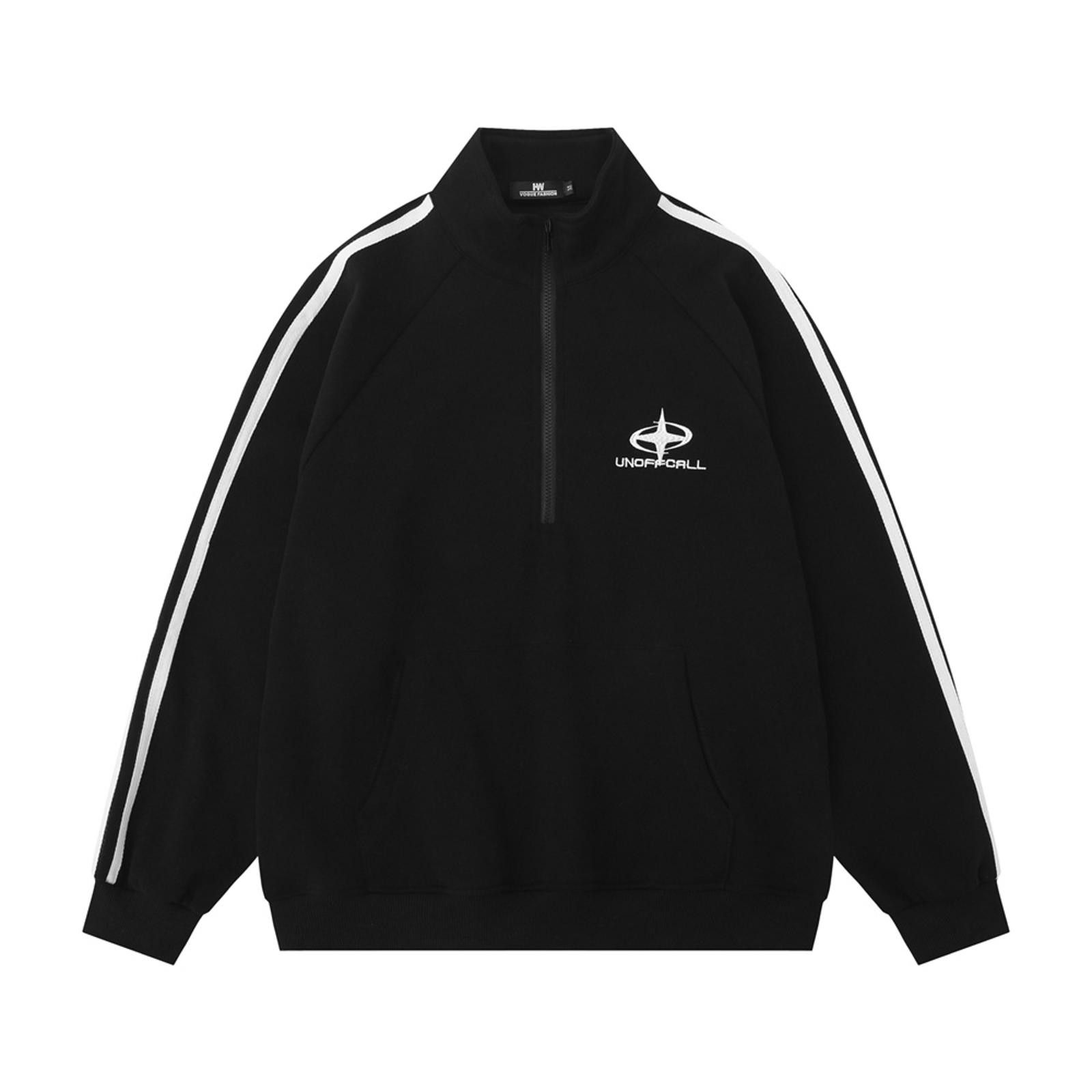 Vintage Black Half-Zip Sweatshirt Size US M / EU 48-50 / 2 - 1 Thumbnail
