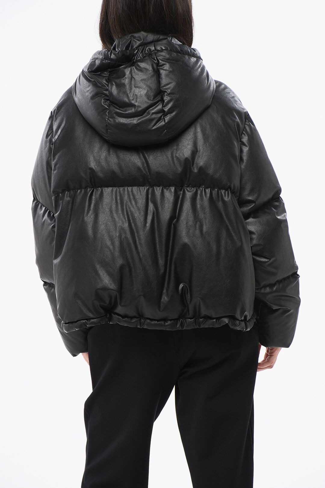 Maison Margiela og1mm0825 Faux Leather Down Jacket in Black Size L / US 10 / IT 46 - 2 Thumbnail