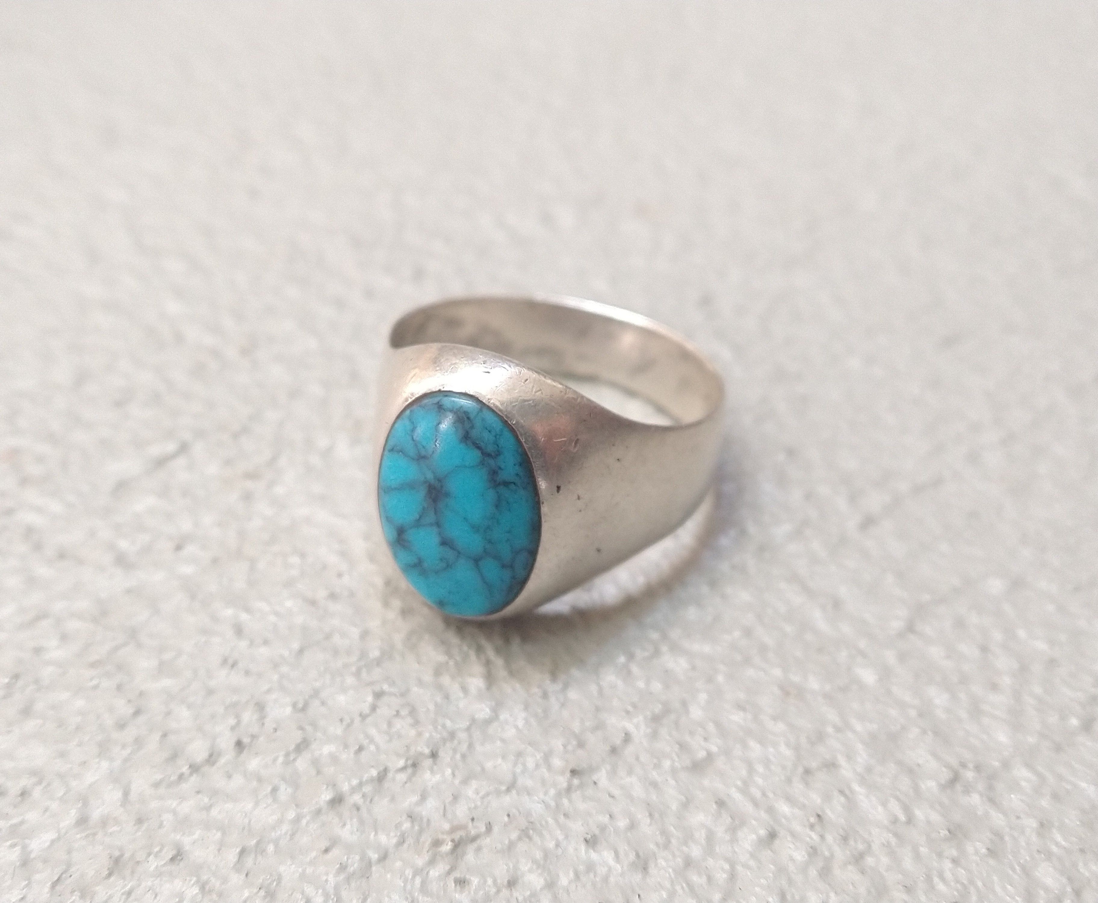 Other Vintage Sterling Silver Ring 12.25 Faux Turquoise Howlite Size ONE SIZE - 2 Thumbnail