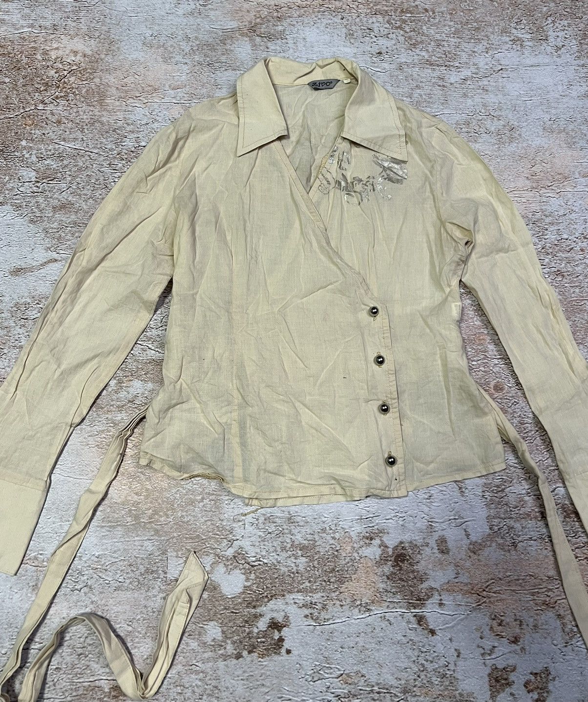 Vintage Vintage asymmetrical belted blouse Size S / US 4 / IT 40 - 2 Thumbnail