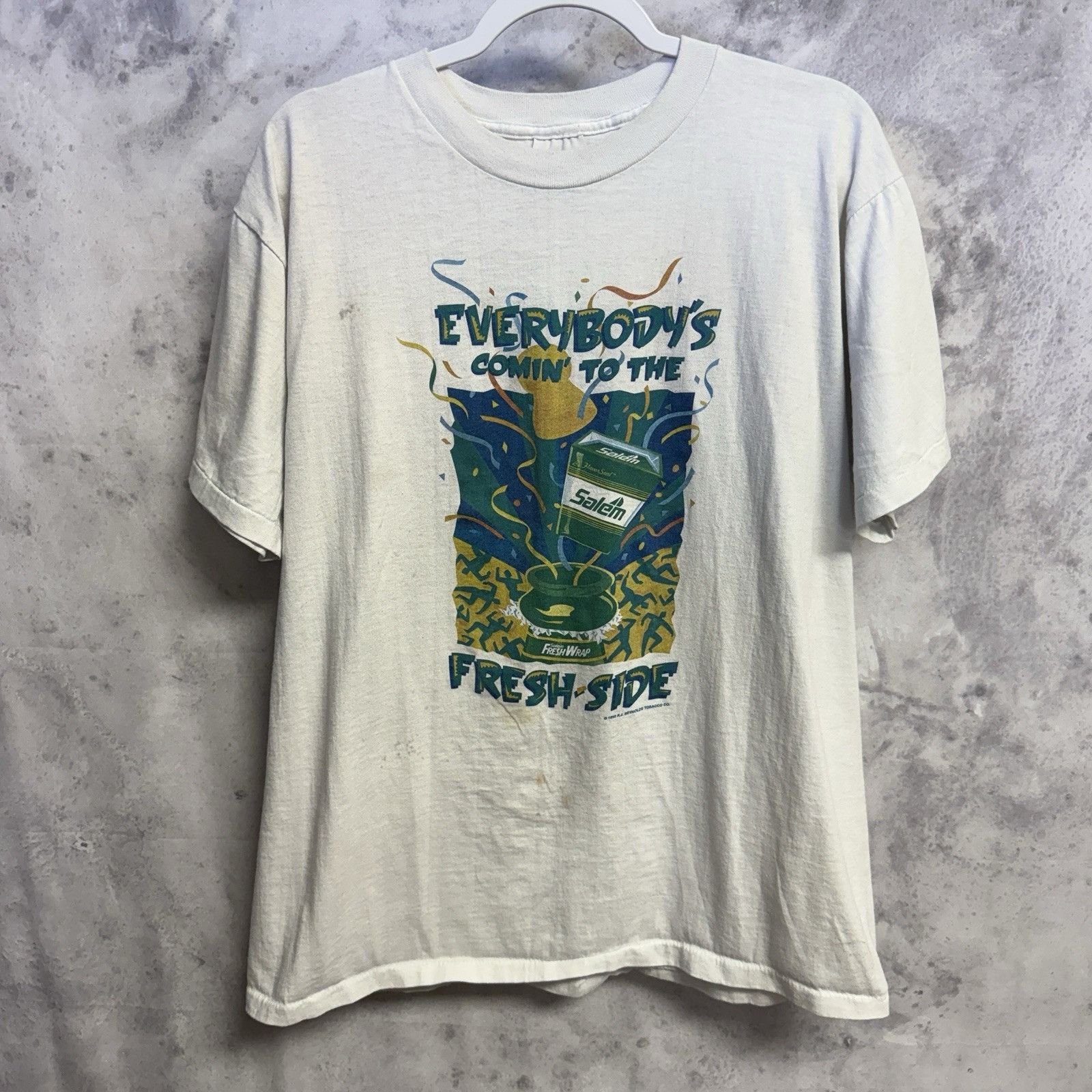 Vintage Vintage Salem Shirt Mens XL White 90s USA Cig Promo Tee Fres Size US XL / EU 56 / 4 - 2 Thumbnail