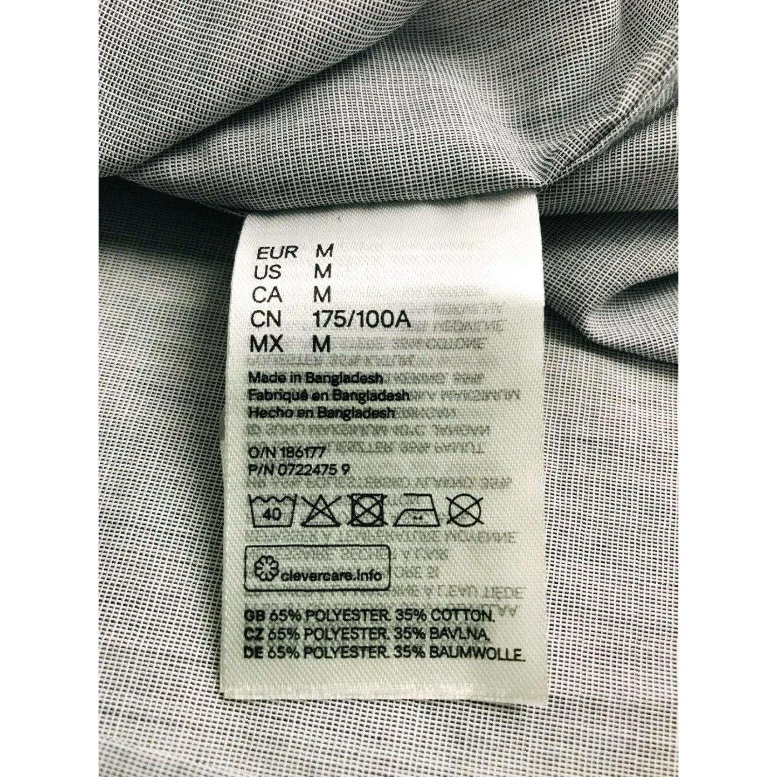 H&M H&M Button Up Shirt Long Sleeve Gray White Slim Fit Size Medium Mens Size US M / EU 48-50 / 2 - 6 Thumbnail