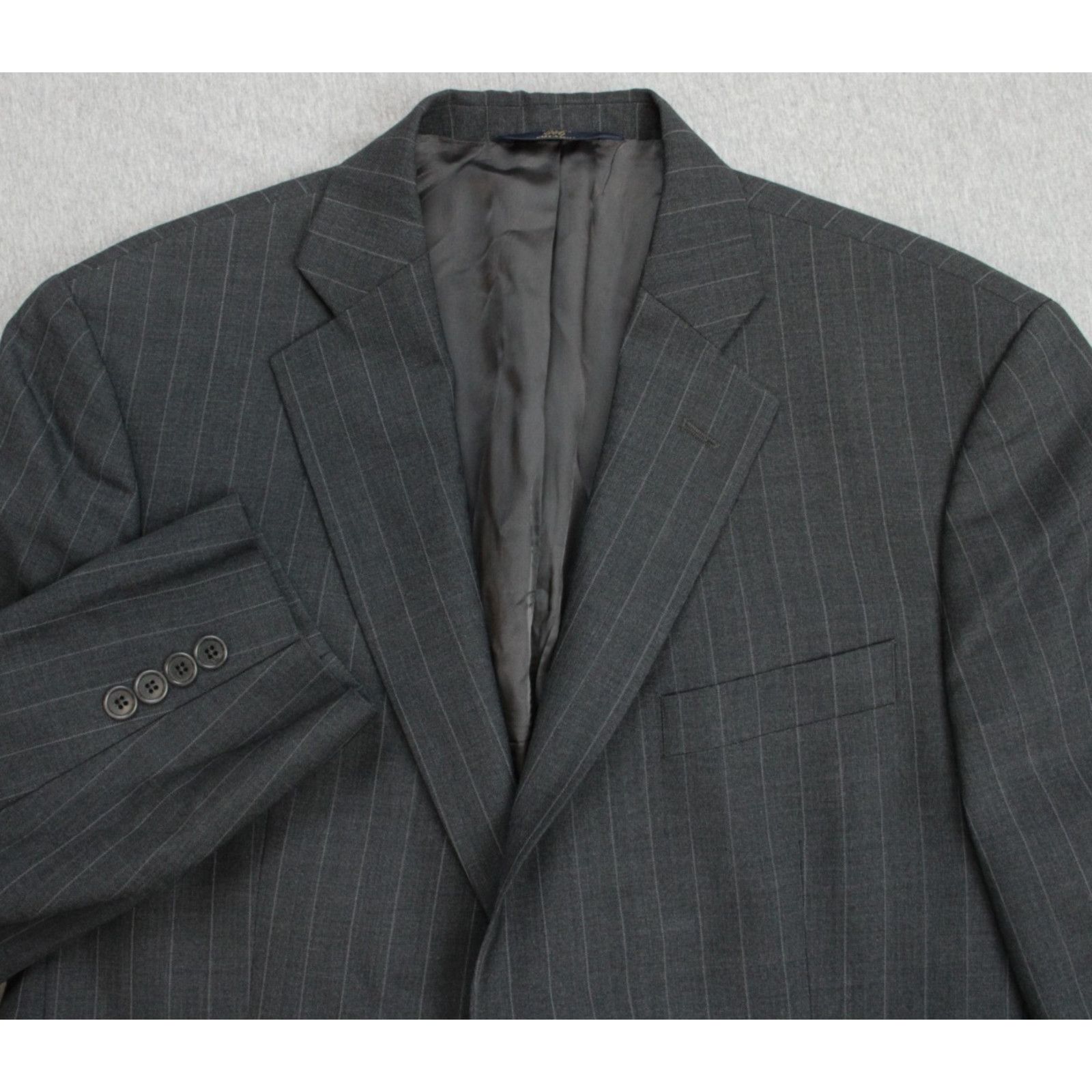 Brooks Brothers Brooks Brothers Suit Men 41R Gray 346 Pinstripe Wool Blend Size 40R - 2 Thumbnail