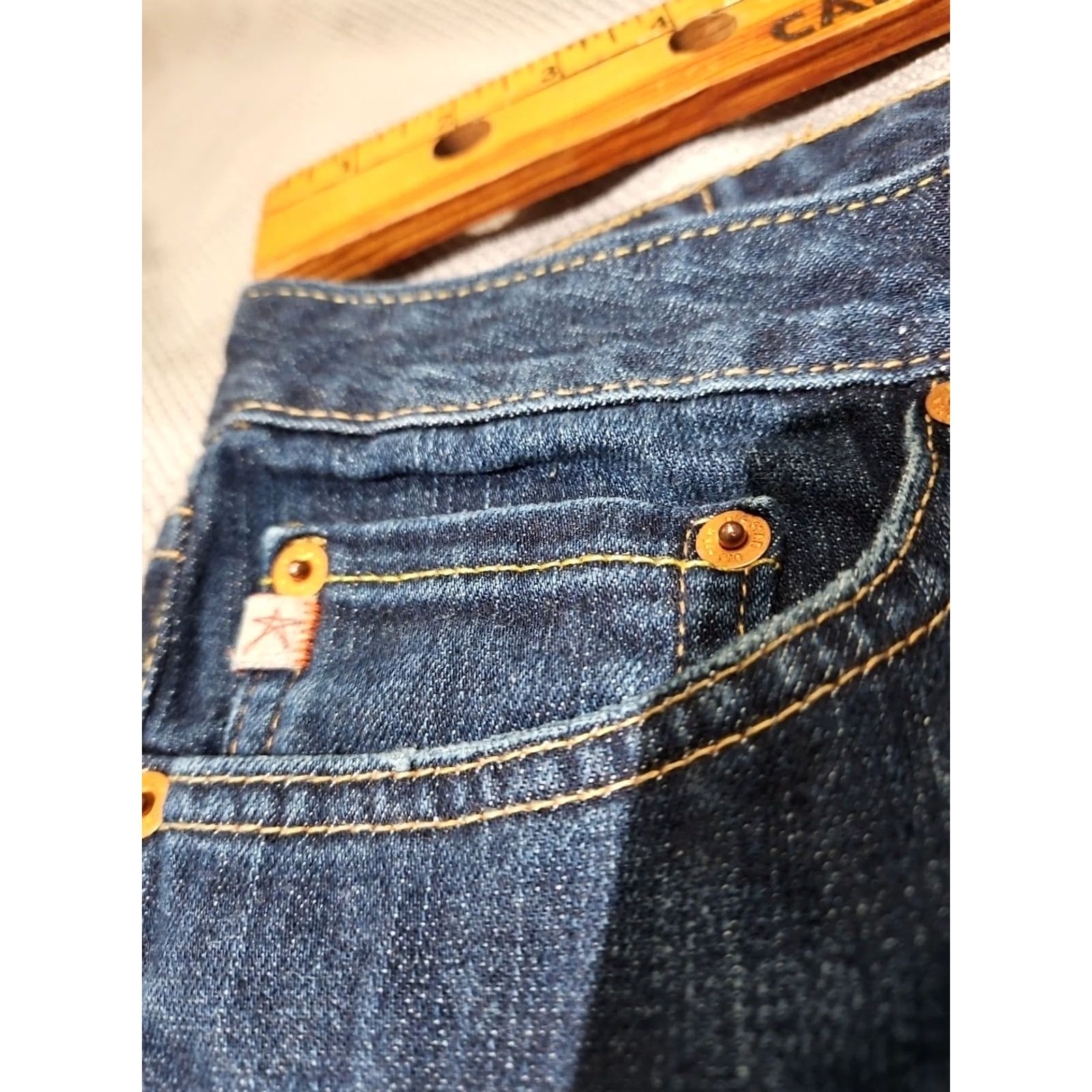 Denime BIG STAR Jeans Womens Size 29 Regular Blue Honey Flare Denim Rodeo Western Pant - Pre-Owned, Excellent Condition, Measurements Provided Size 29" - 4 Thumbnail