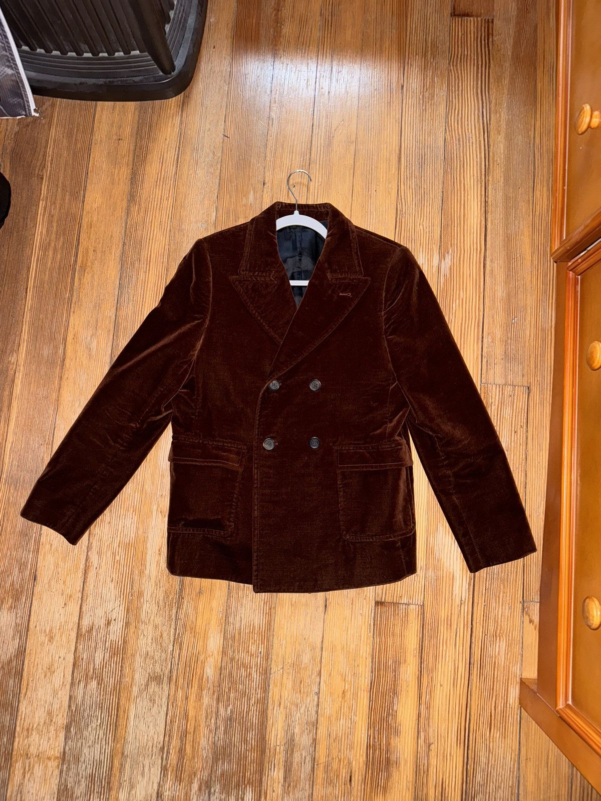 Double Breasted Velvet Blazer