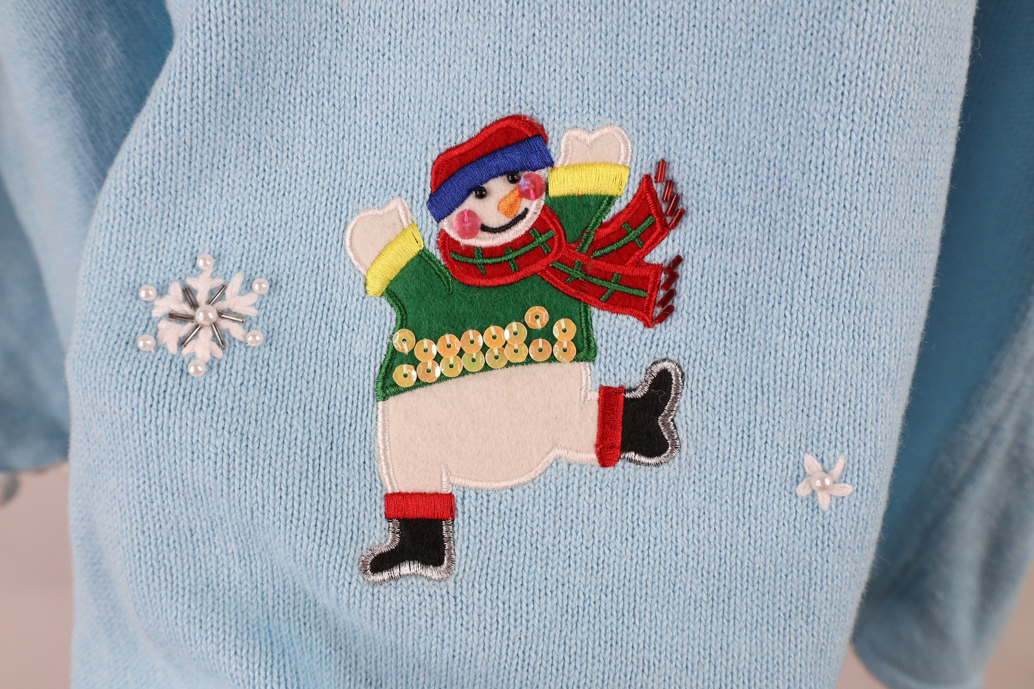 Vintage Vintage 90s Streetwear Christmas Snowman Full Zip Sweater Size XL / US 12-14 / IT 48-50 - 13 Thumbnail