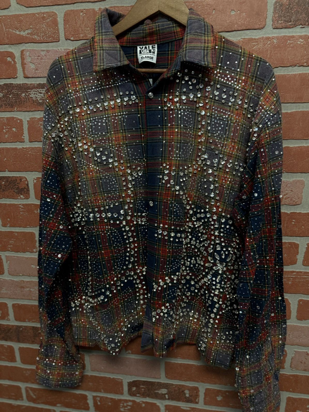 Vale Valley Crystal Flannel Long Sleeve Stones Size XL (NEW) 💎 Size US XL / EU 56 / 4 - 4 Thumbnail