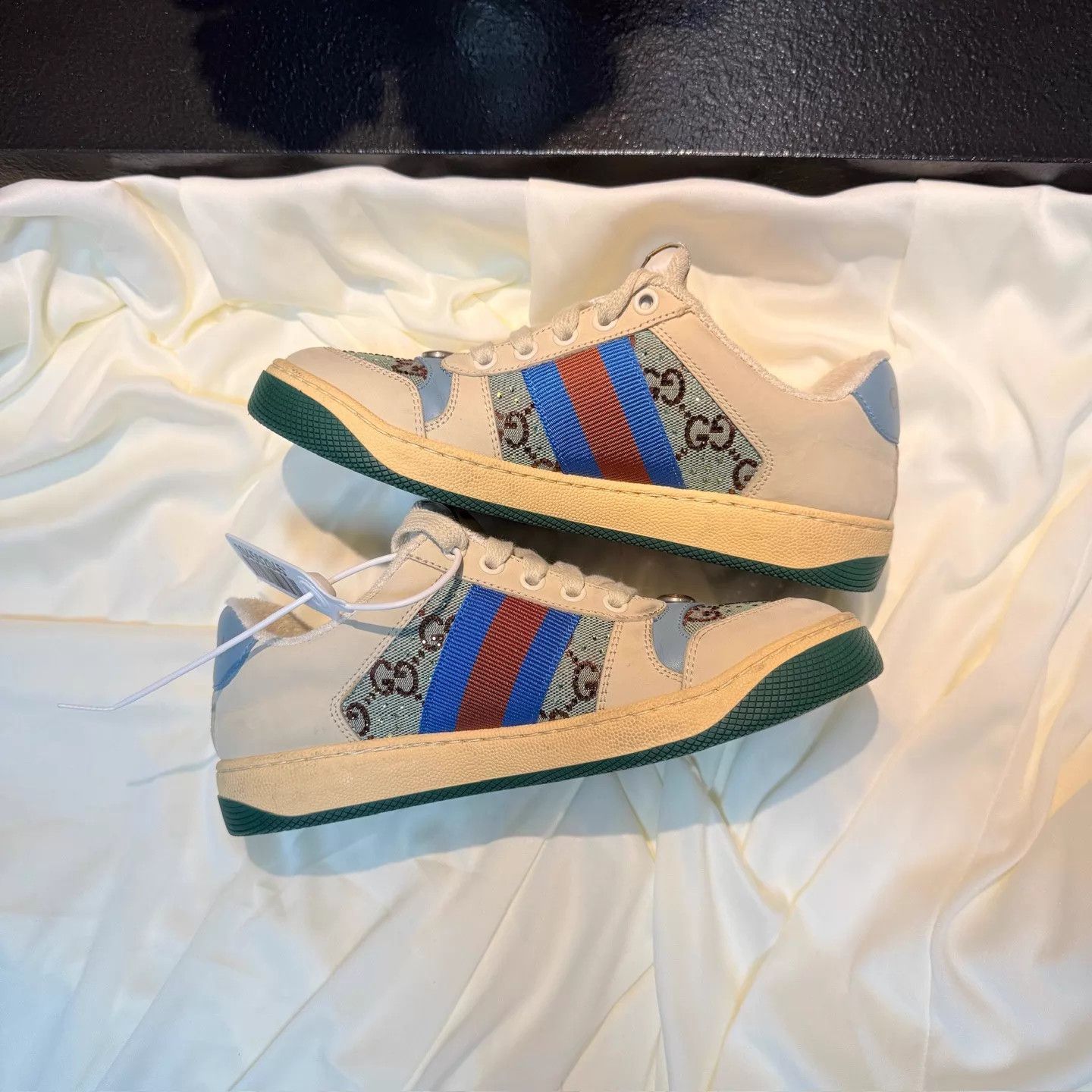 Gucci GUCCI Crystal GG Ivory Blue Sneaker EU35 99New Size US 4.5 / IT 34.5 - 4 Thumbnail