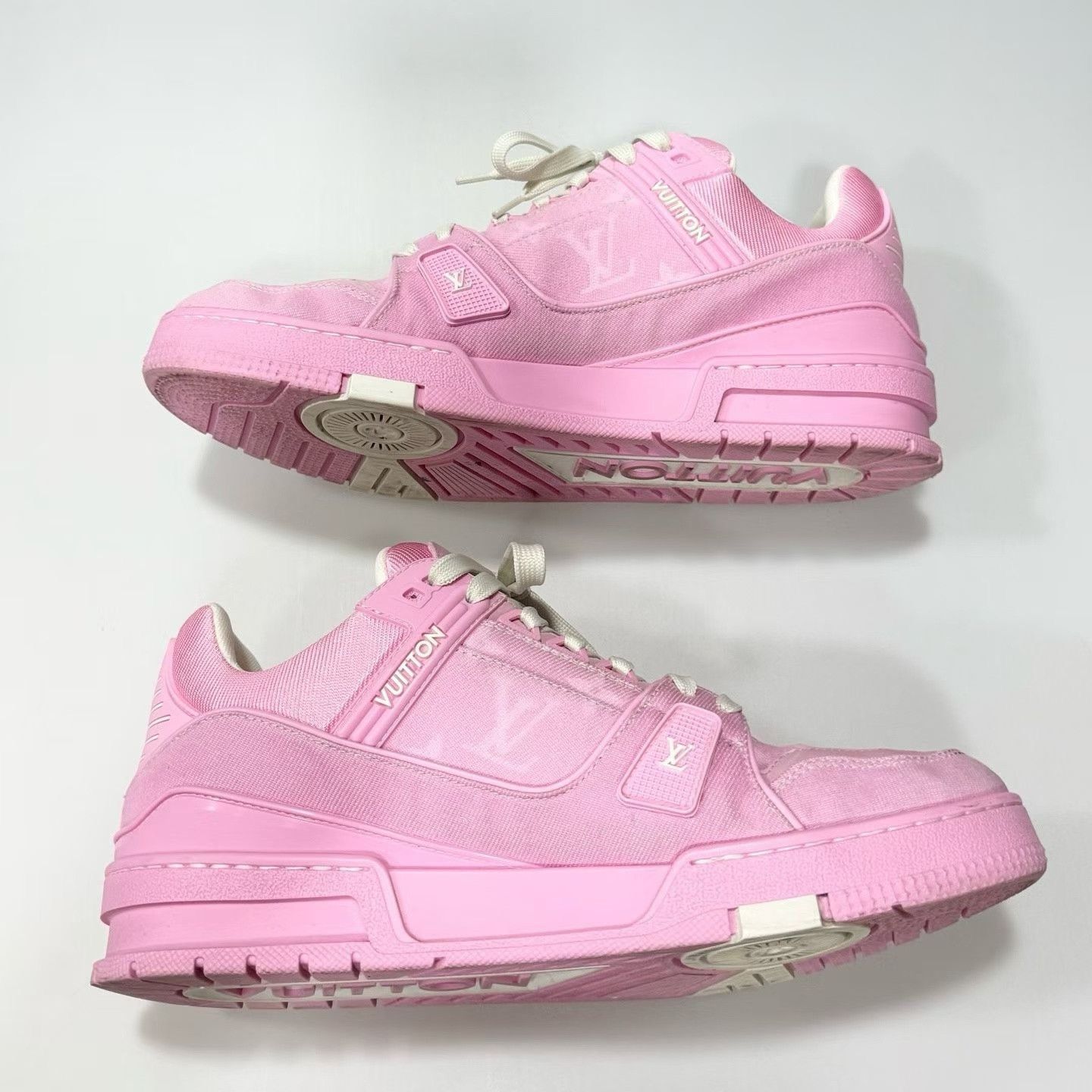 Louis Vuitton LV Trainer Pink Denim Original Box Size US 9.5 / EU 42-43 - 3 Thumbnail