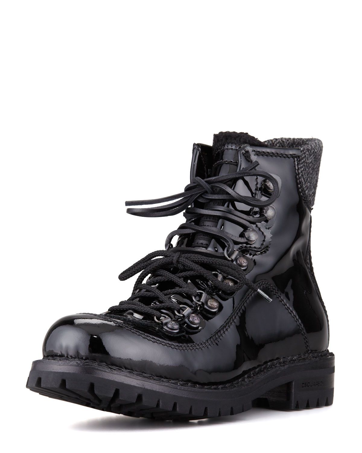 Dsquared2 Dsquared2 Venice Black Patent Leather Ankle Boots Size US 7 / EU 40 - 1 Thumbnail