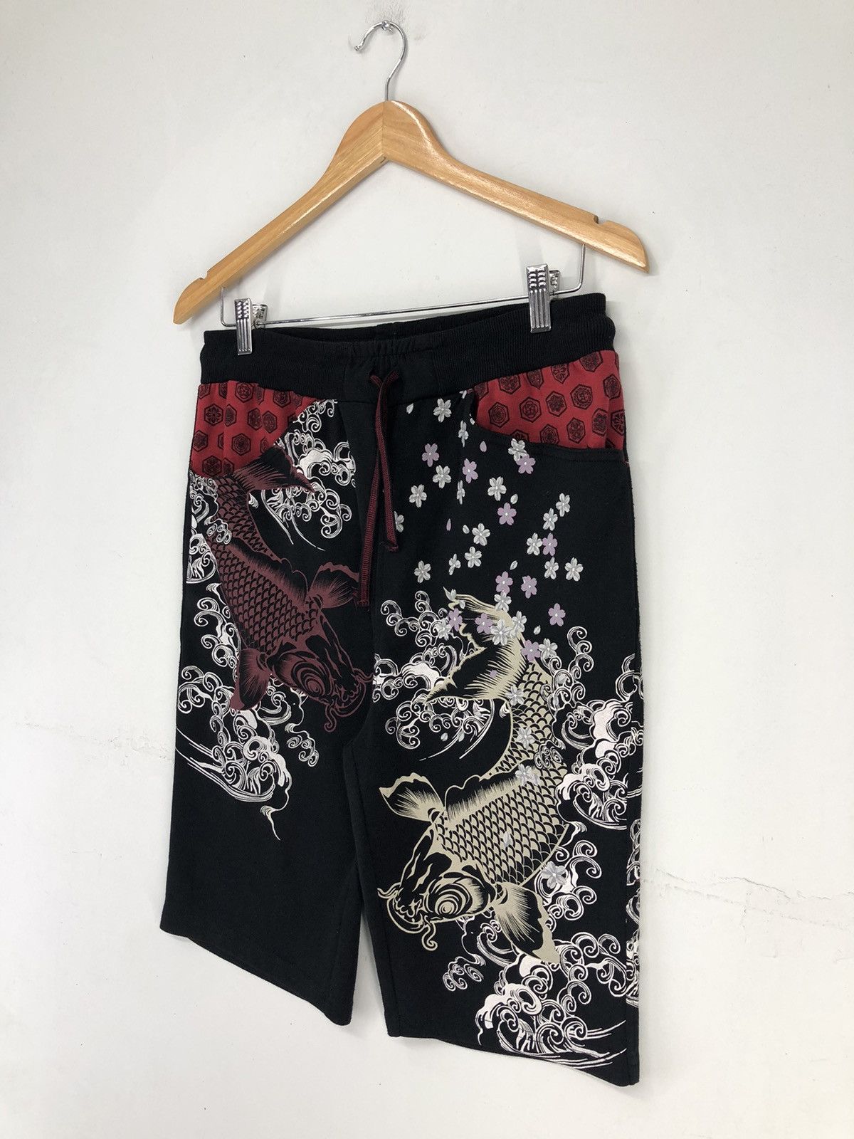 Harajuku Style Bullet Noise KOI Overprinted Short Pants
